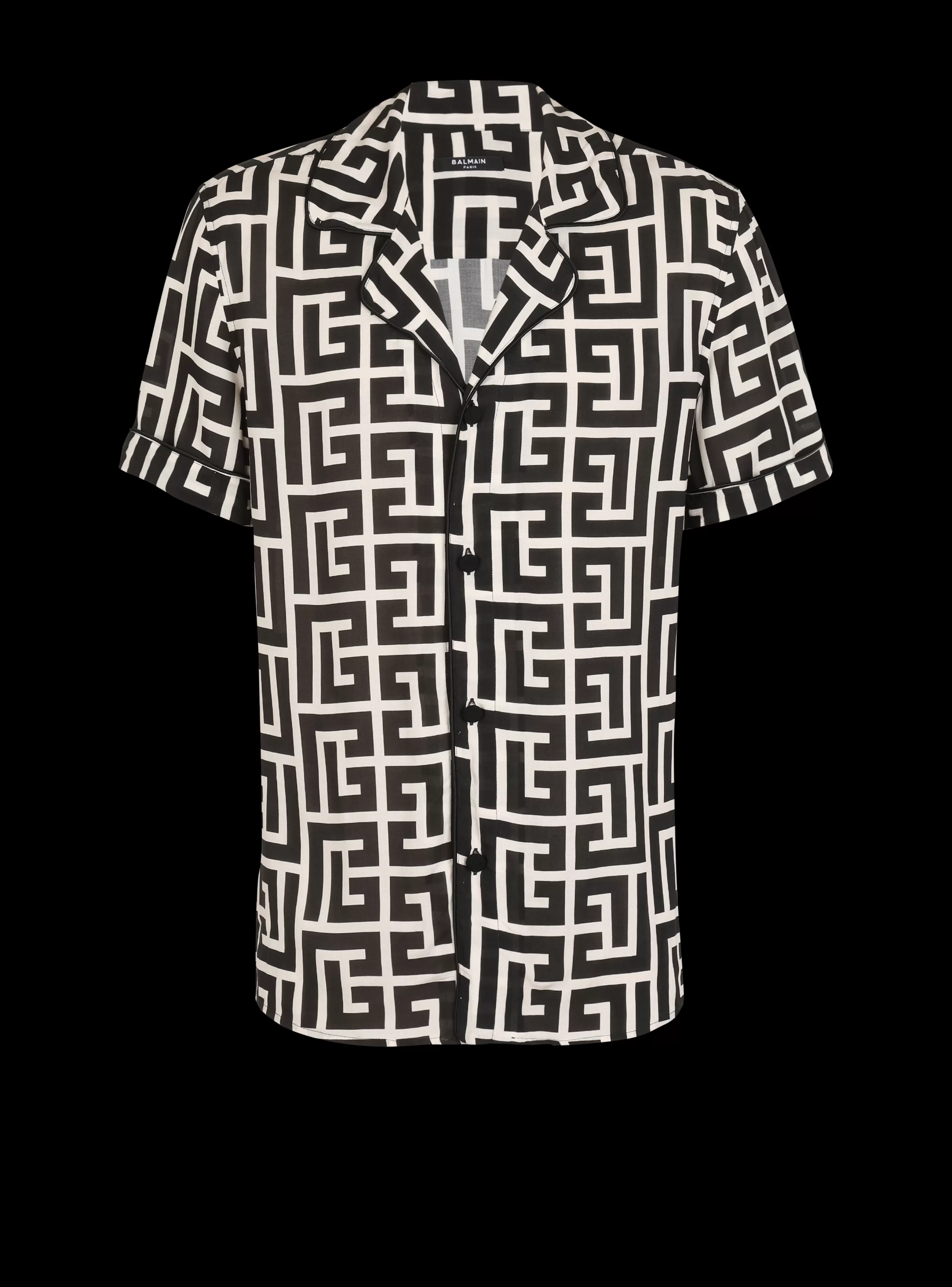 Balmain Camicie E Polo-Monogram-printed Shirt black