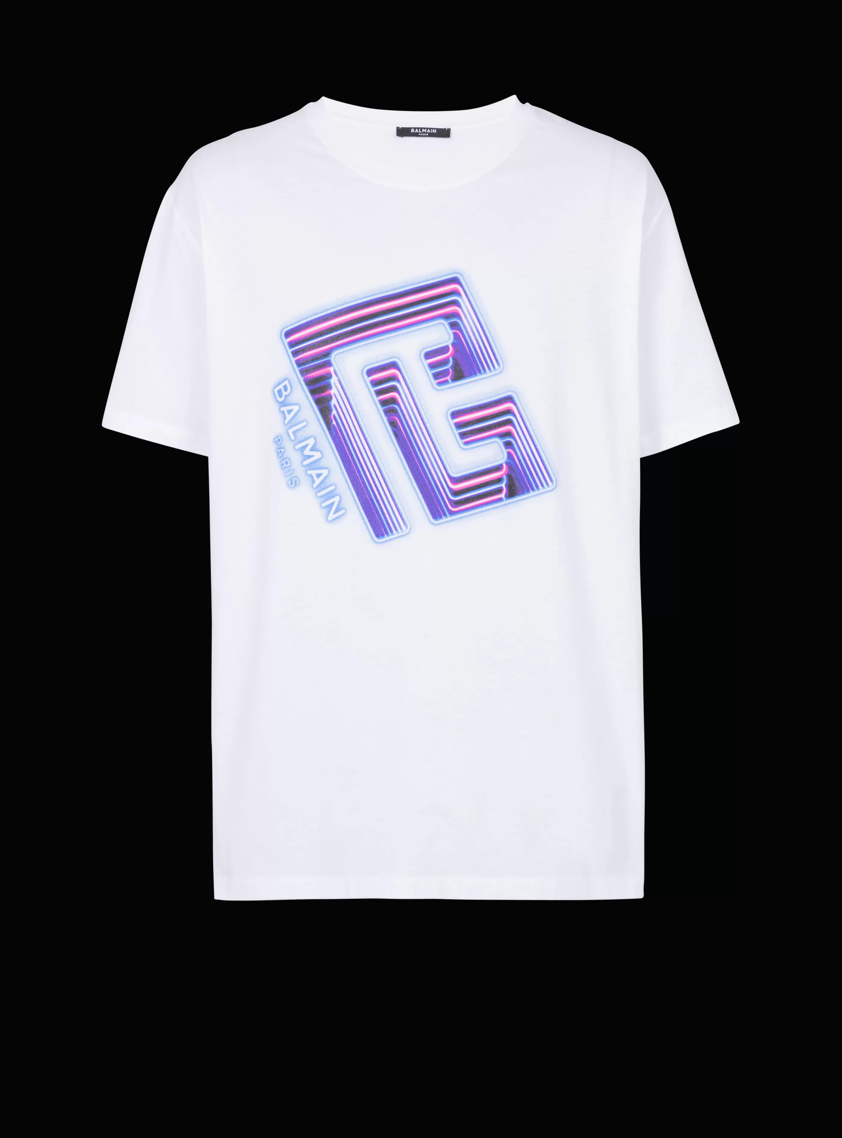 Balmain Abbigliamento Sportivo | T-Shirts-Neon Logo T-shirt white