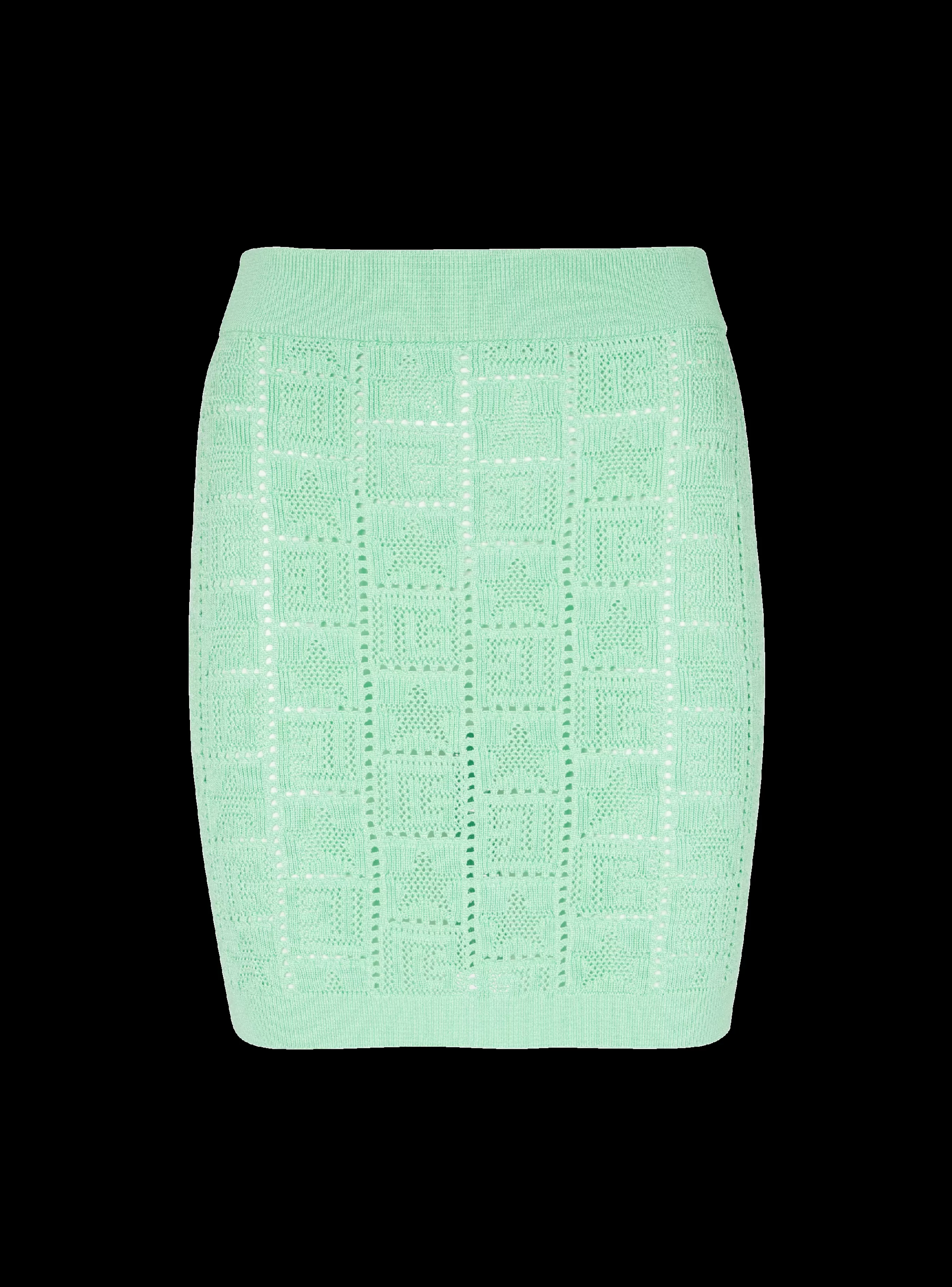 Balmain Gonne | Maglieria-Openwork Monogram Knit Skirt green