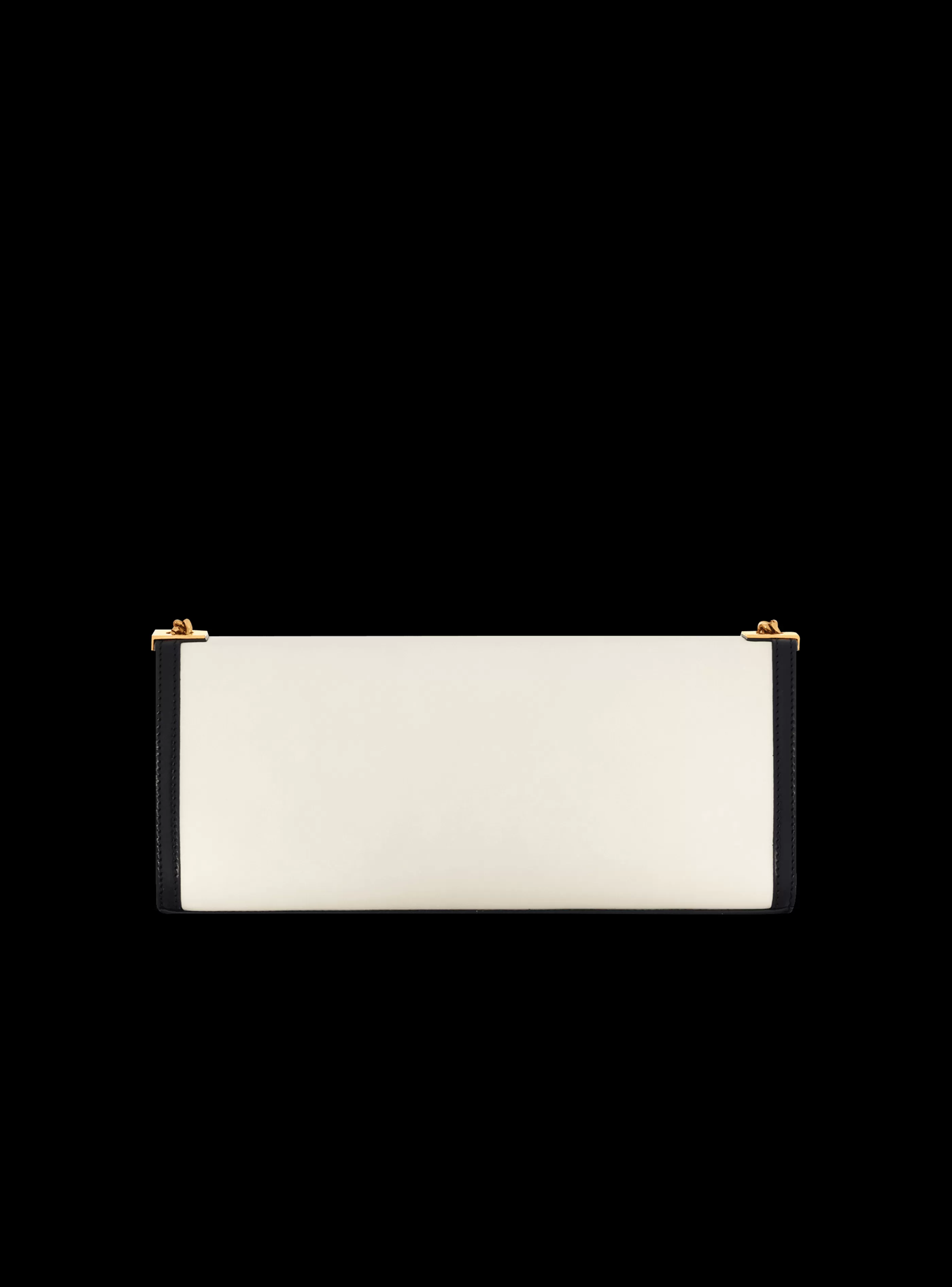 Balmain Borse Mini | Borse A Tracolla-Oversized Black And Leather 1945 Heritage Clutch Bag white