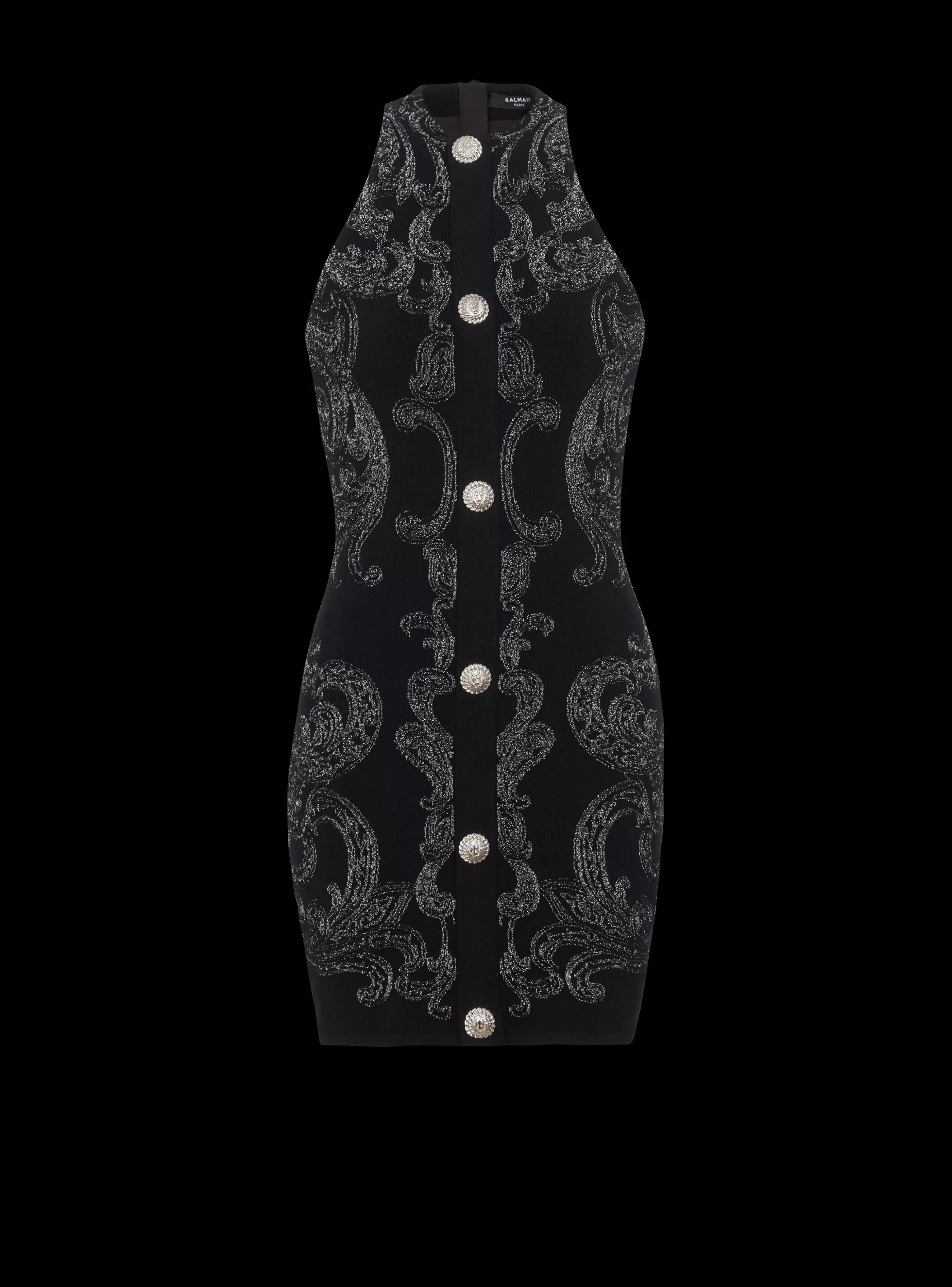 Balmain Abiti-Paisley Knit Sleeveless Dress black