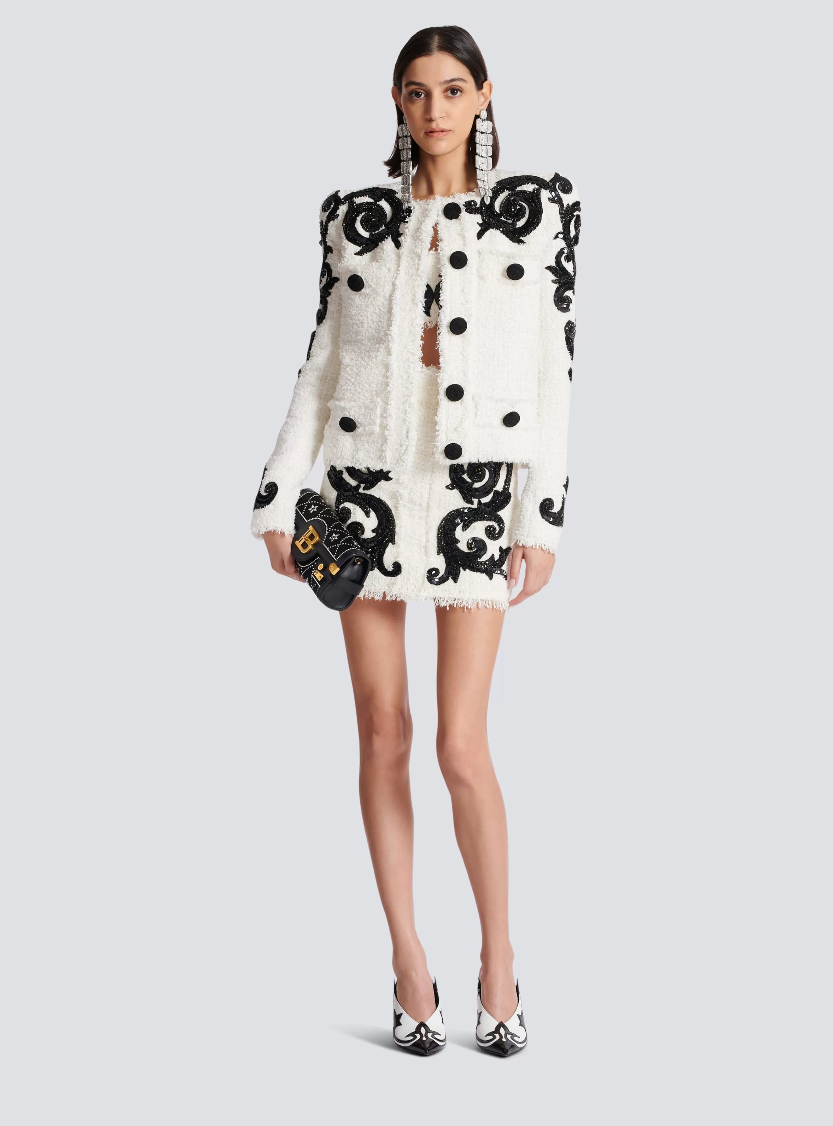Balmain Giacche E Blazer-Paisley Tweed Jacket white