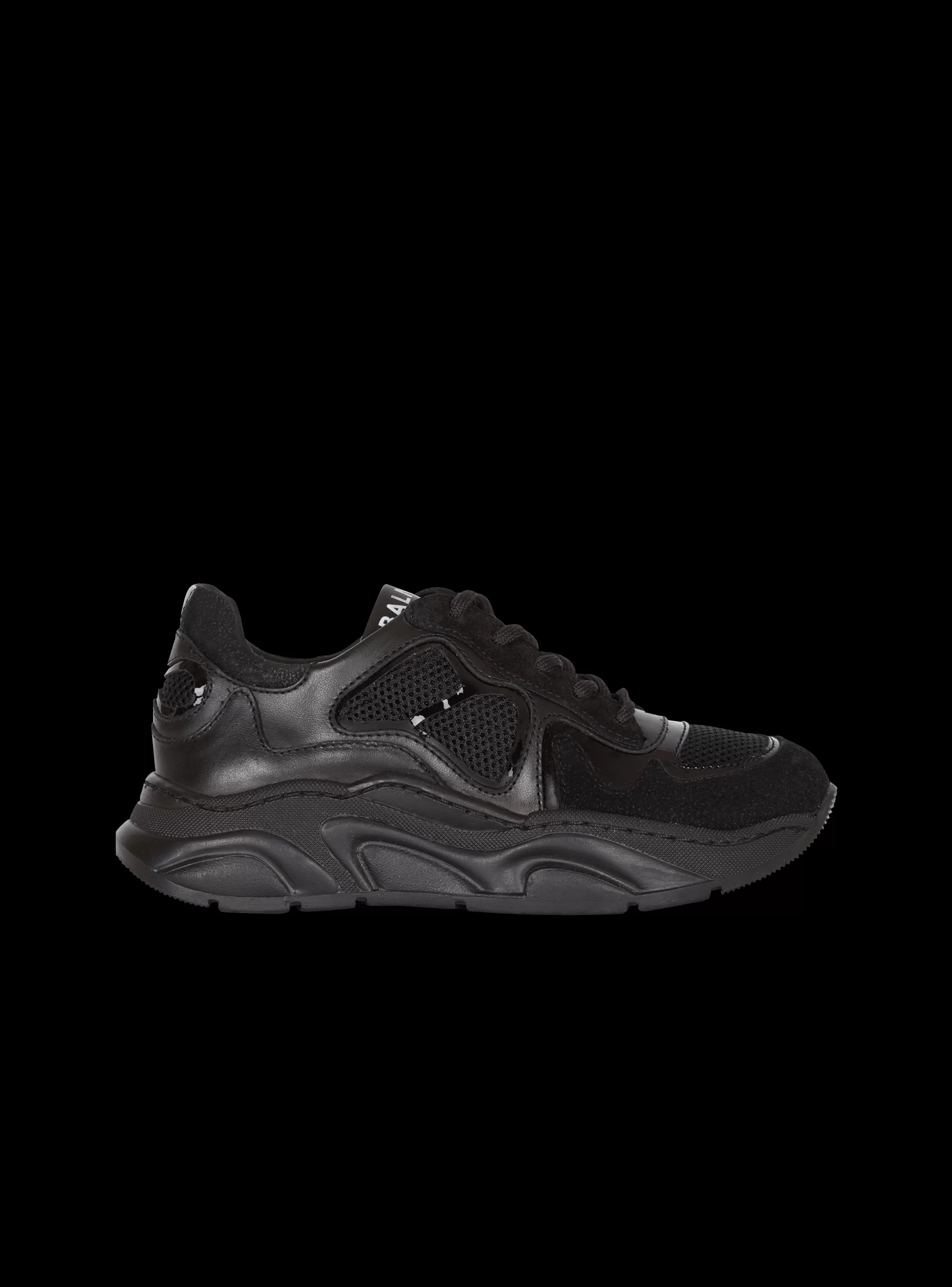 Balmain Bambino (4-10 Anni) | Bambina (4-10 Anni)-Patent Leather And Suede Trainers black