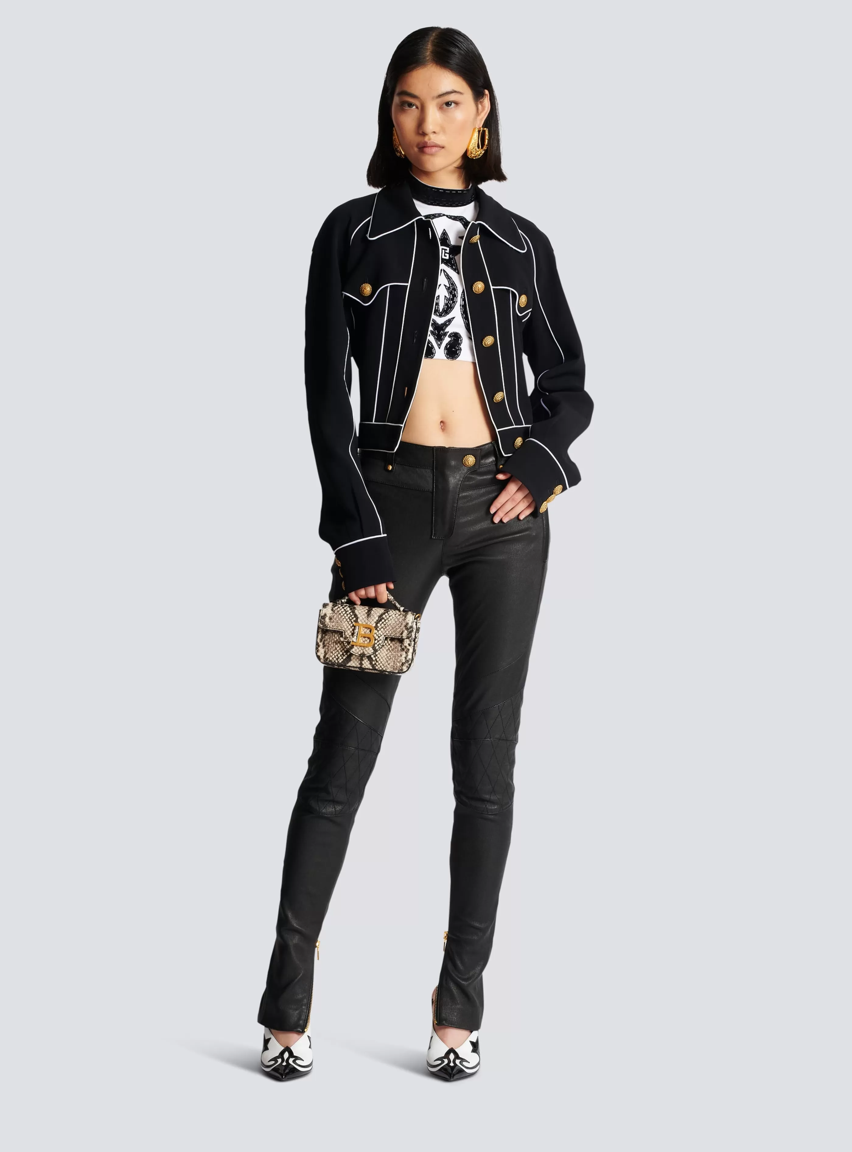 Balmain Top E Camicie-PB Baroque Tank Top black