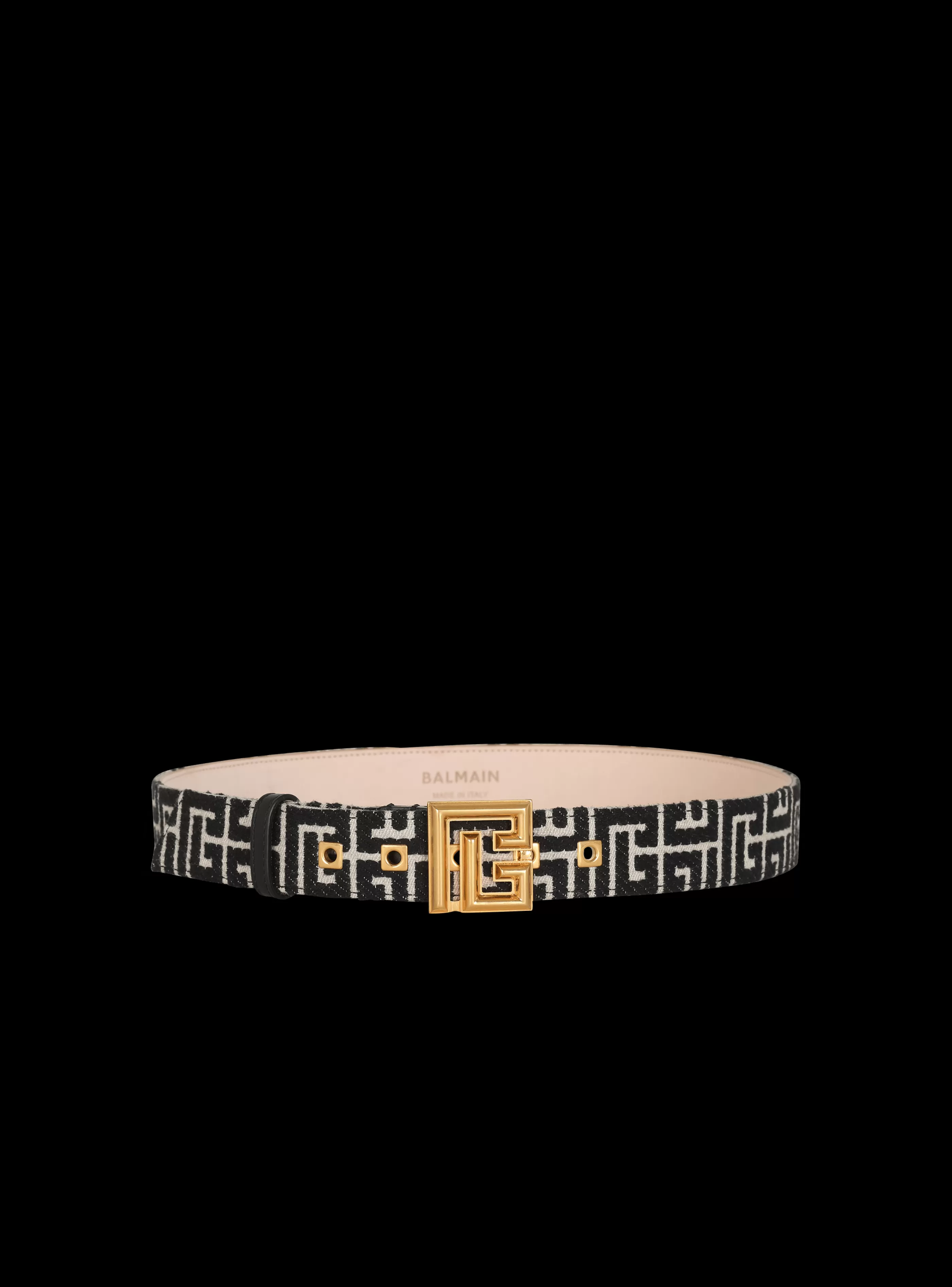 Balmain Cinture-PB Belt In Monogrammed Jacquard black