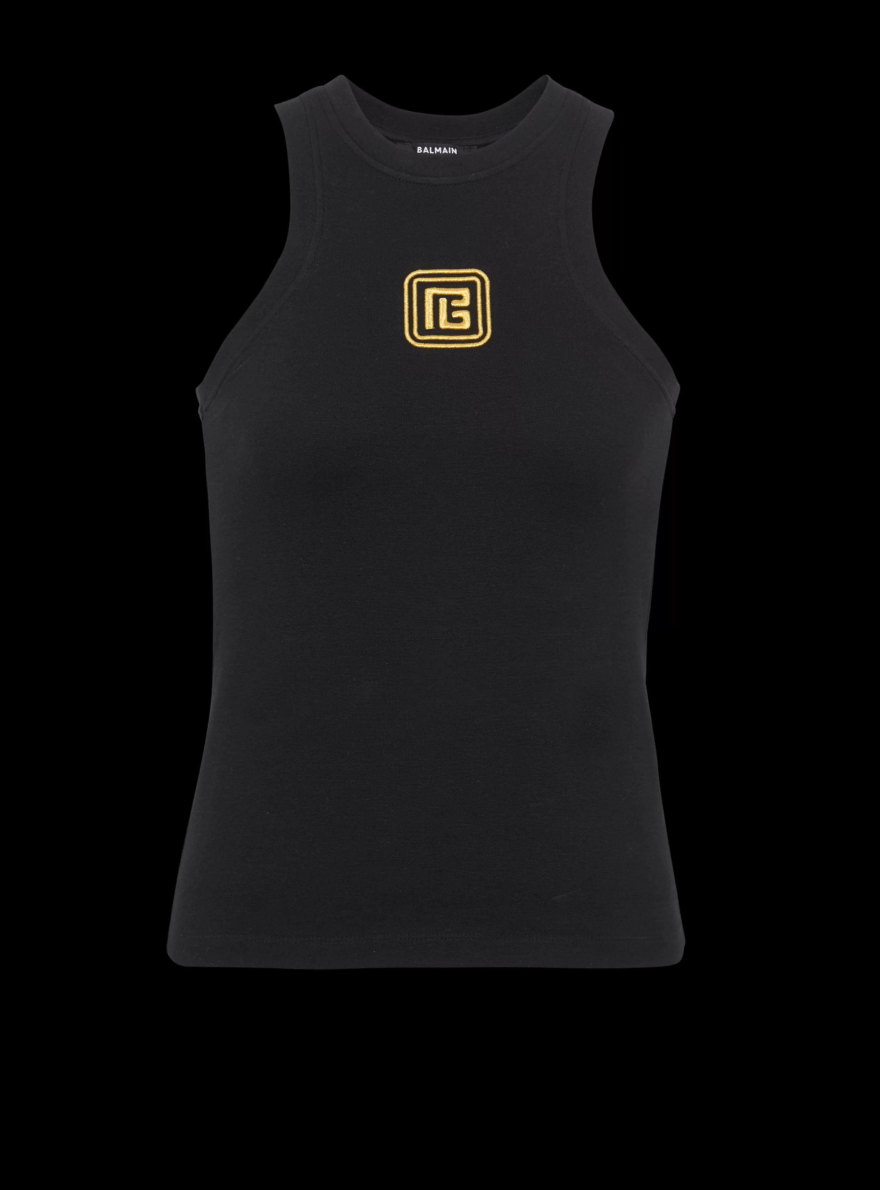 Balmain T-Shirt-PB Embroidered Tank Top black
