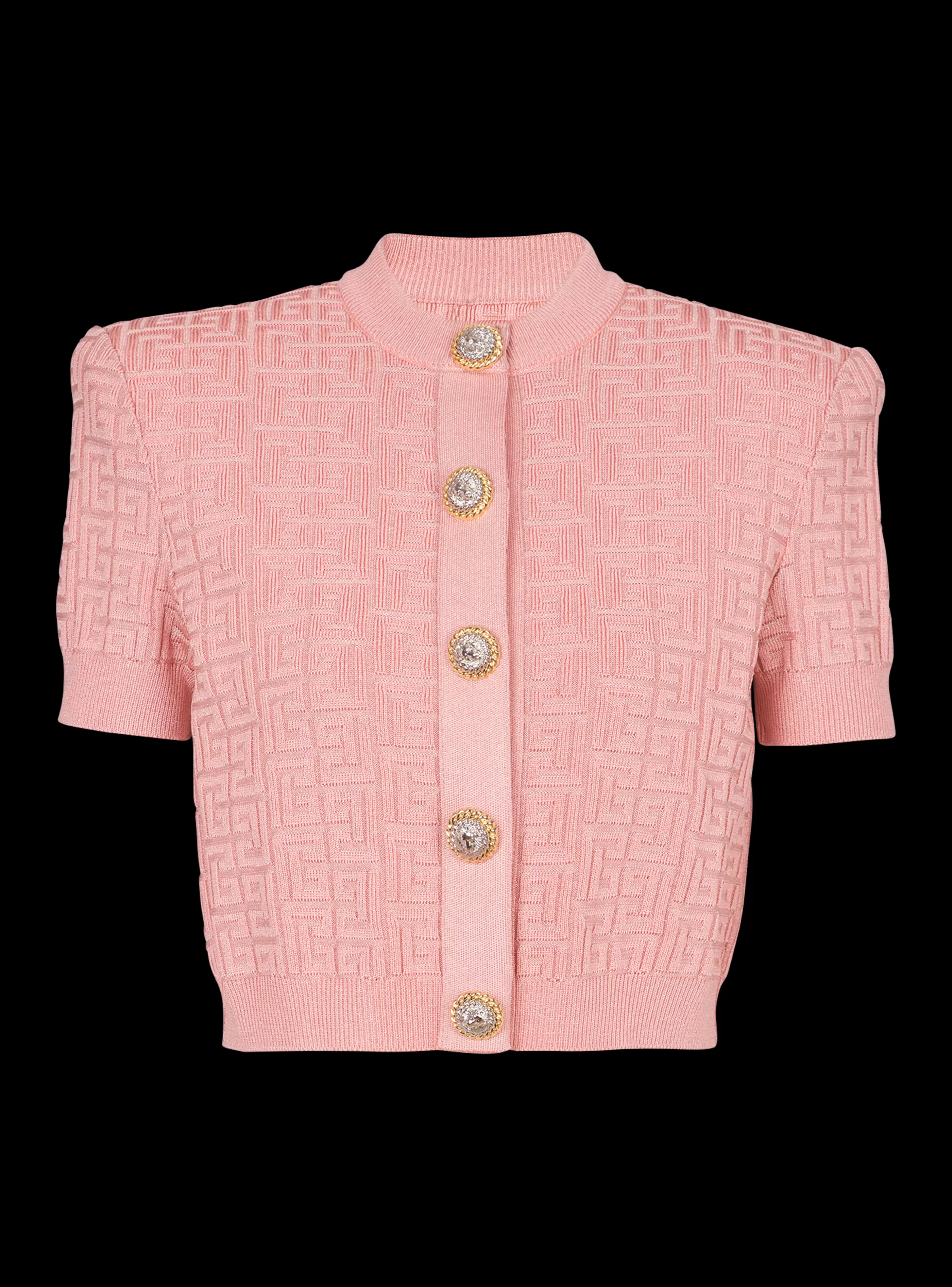 Balmain Maglieria-PB Labyrinth Knit Cardigan pink