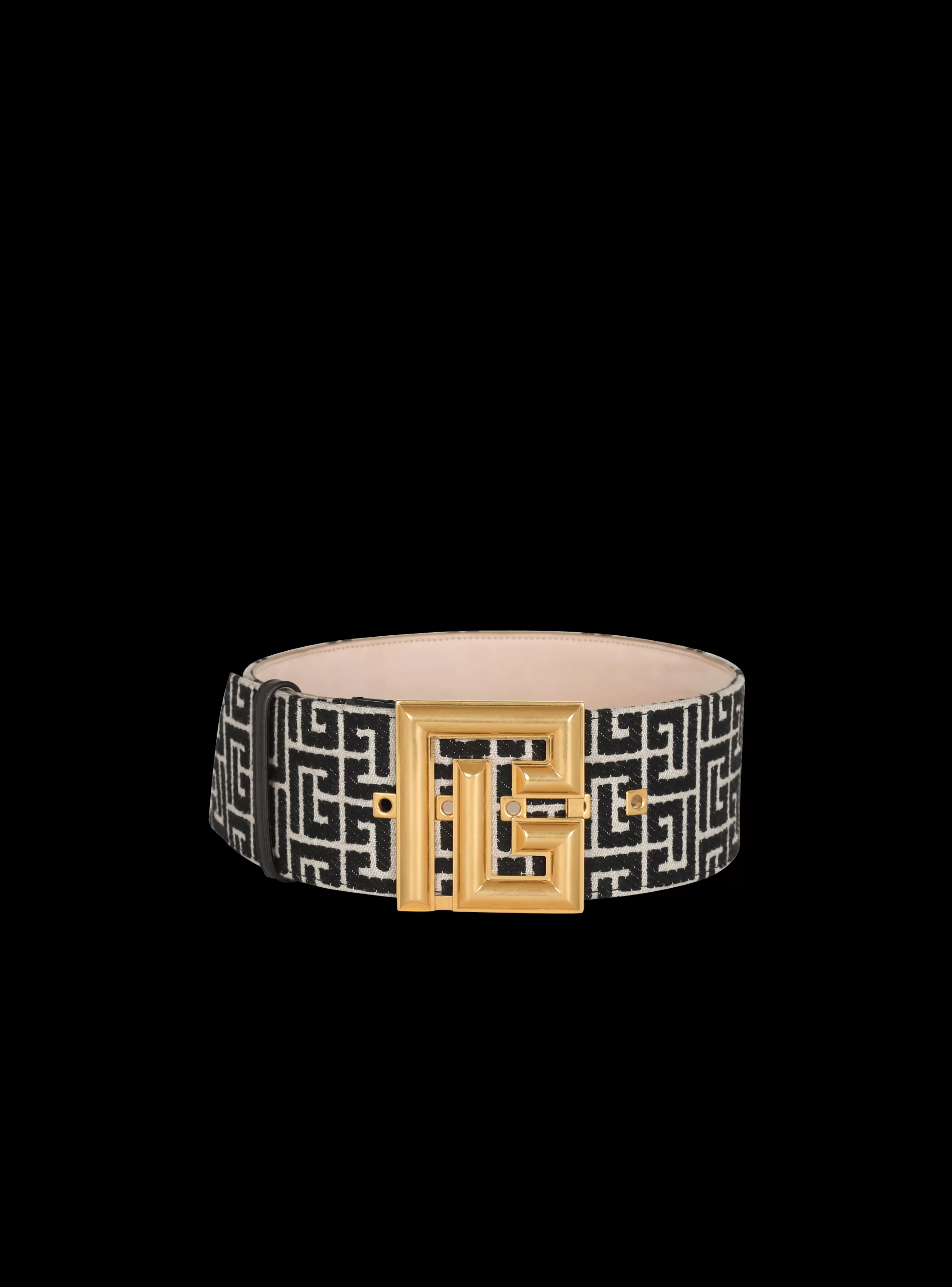 Balmain Cinture-P-Belt Monogram Jacquard Belt black