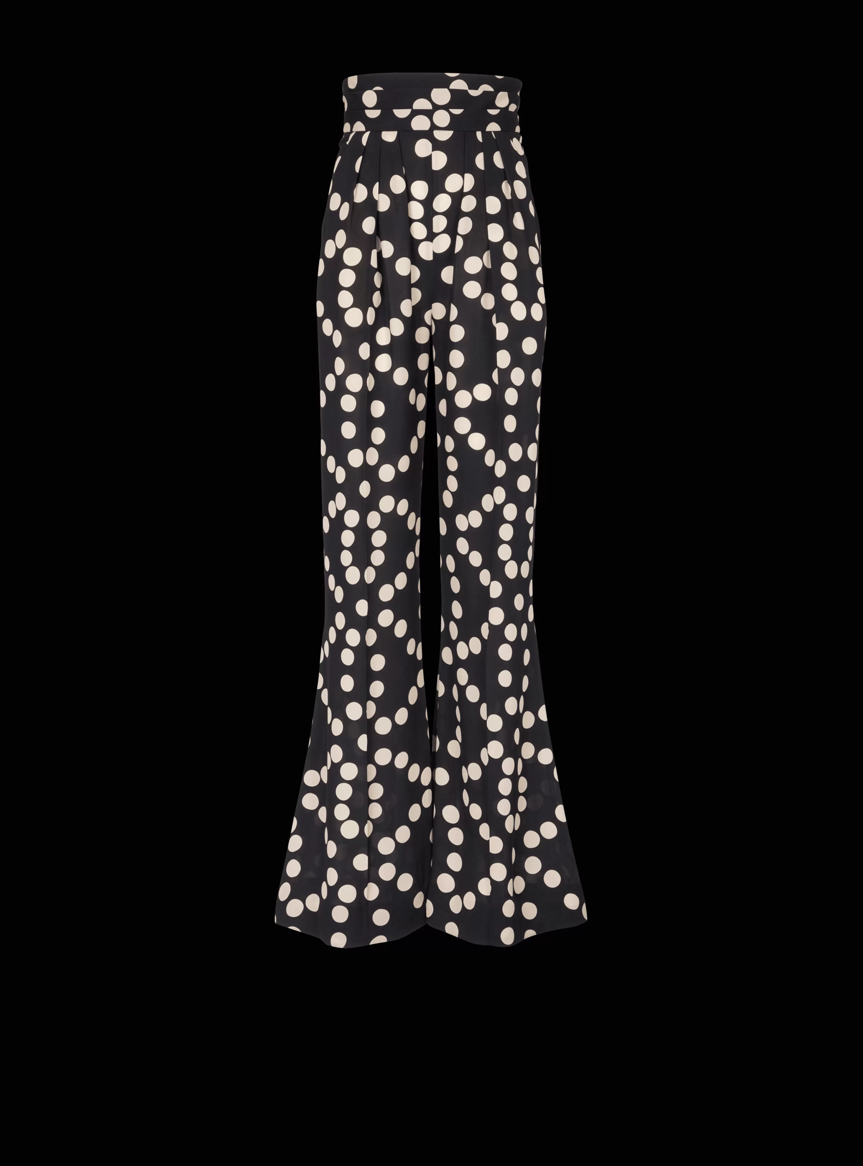 Balmain Pantaloni E Pantaloncini-Polka Dot Wide-leg Trousers black