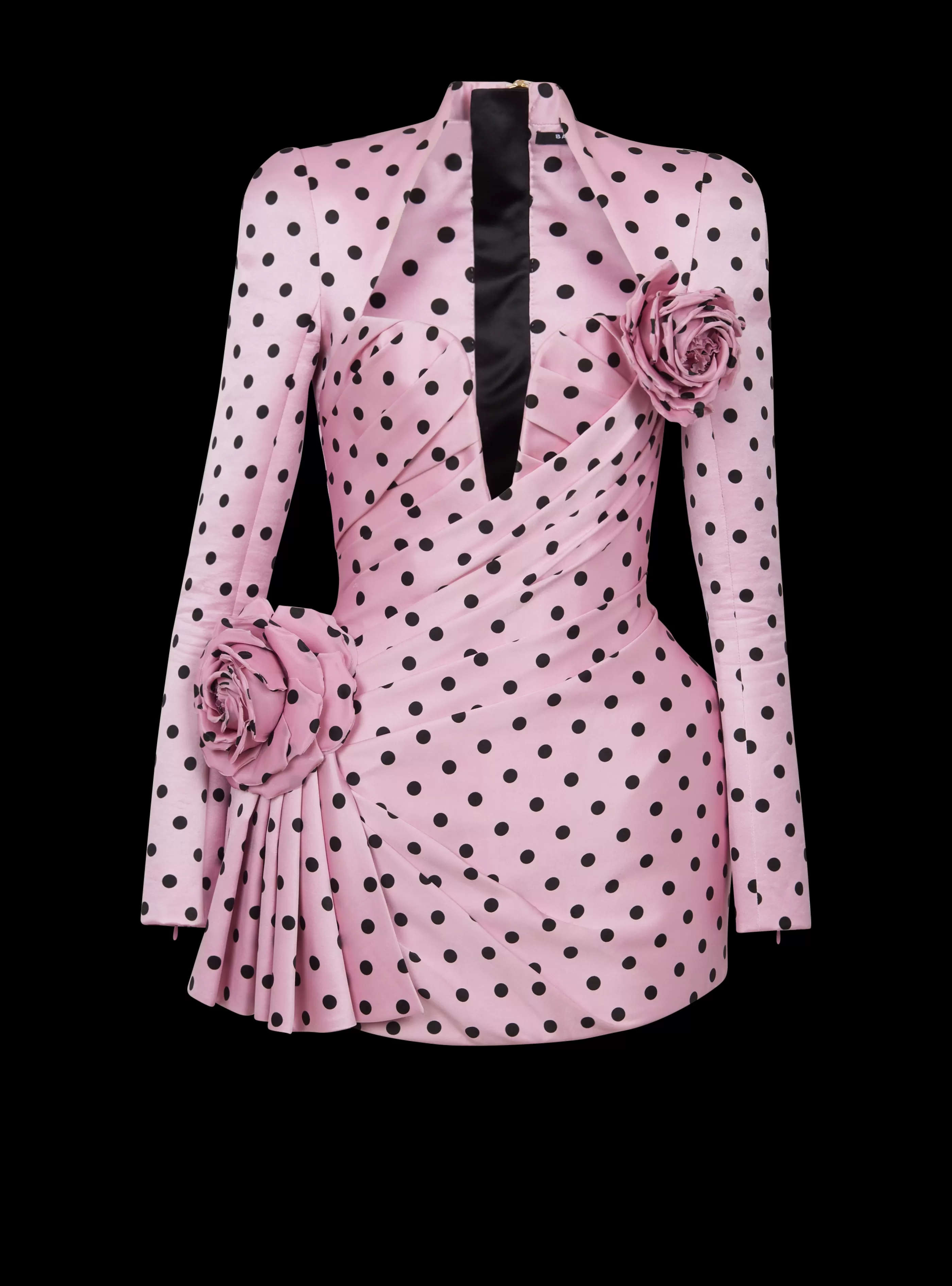Balmain Abiti-Polka Dots Short Printed Dress pink