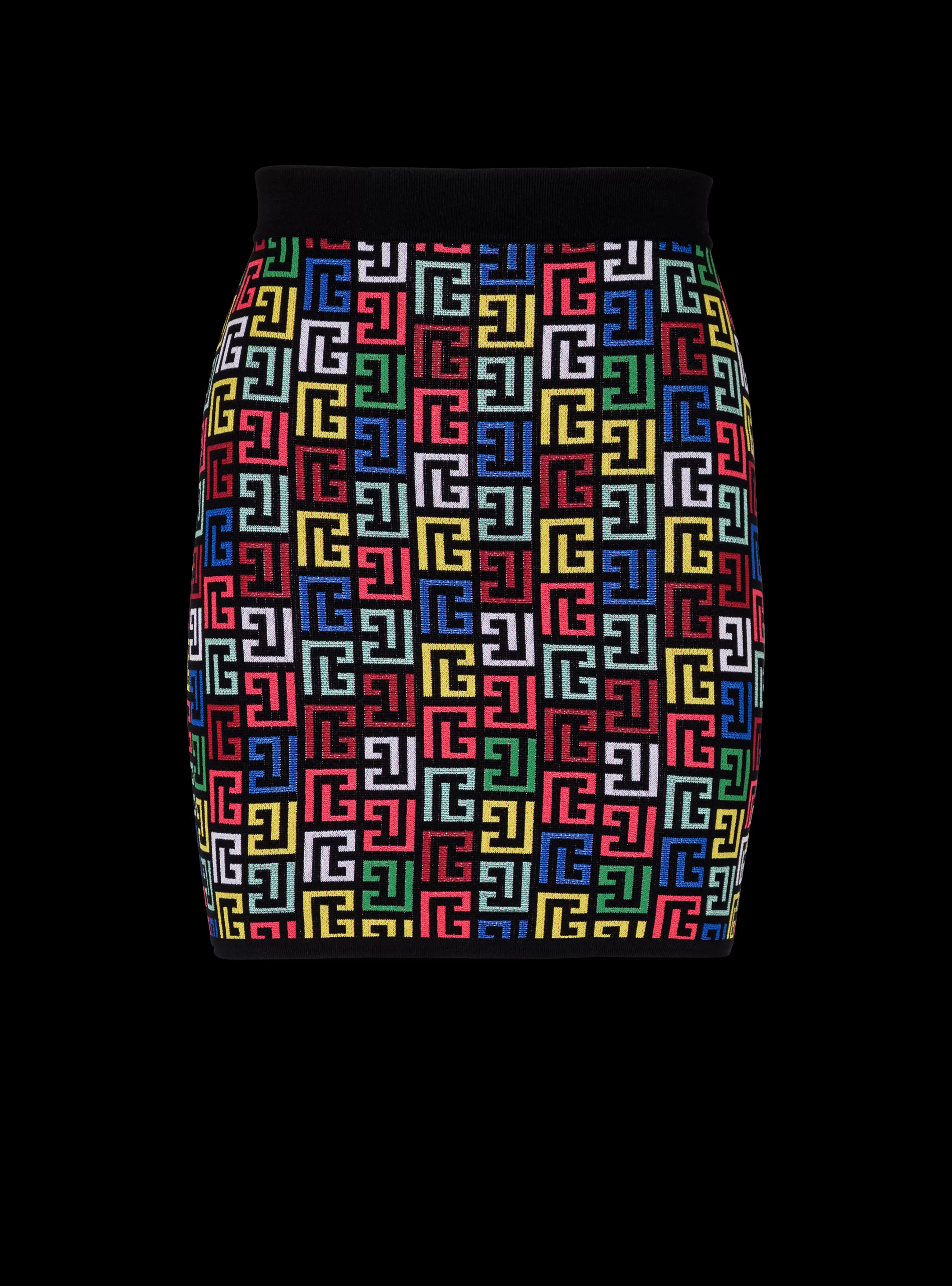 Balmain Gonne-Pop Monogram Knit Skirt multicolor