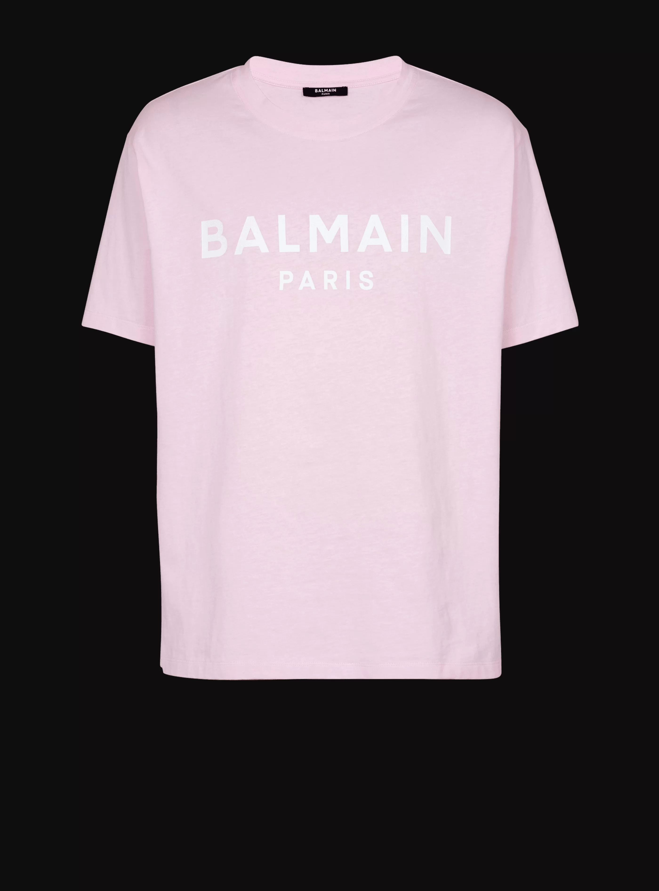 Balmain Abbigliamento Sportivo | T-Shirts-Printed Paris Short-sleeved T-shirt pink