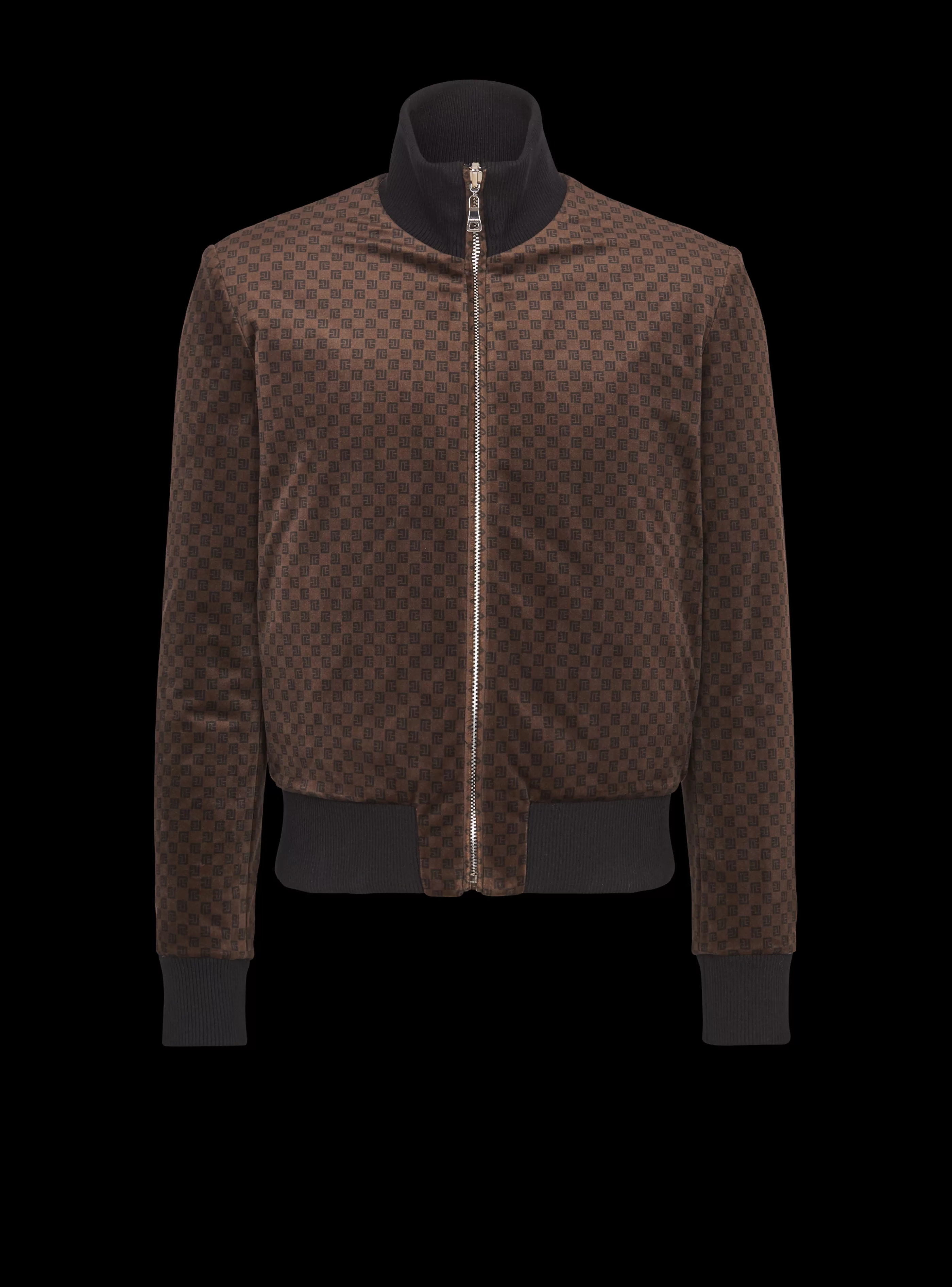 Balmain Capispalla-Reversible Mini Monogrammed Bomber brown