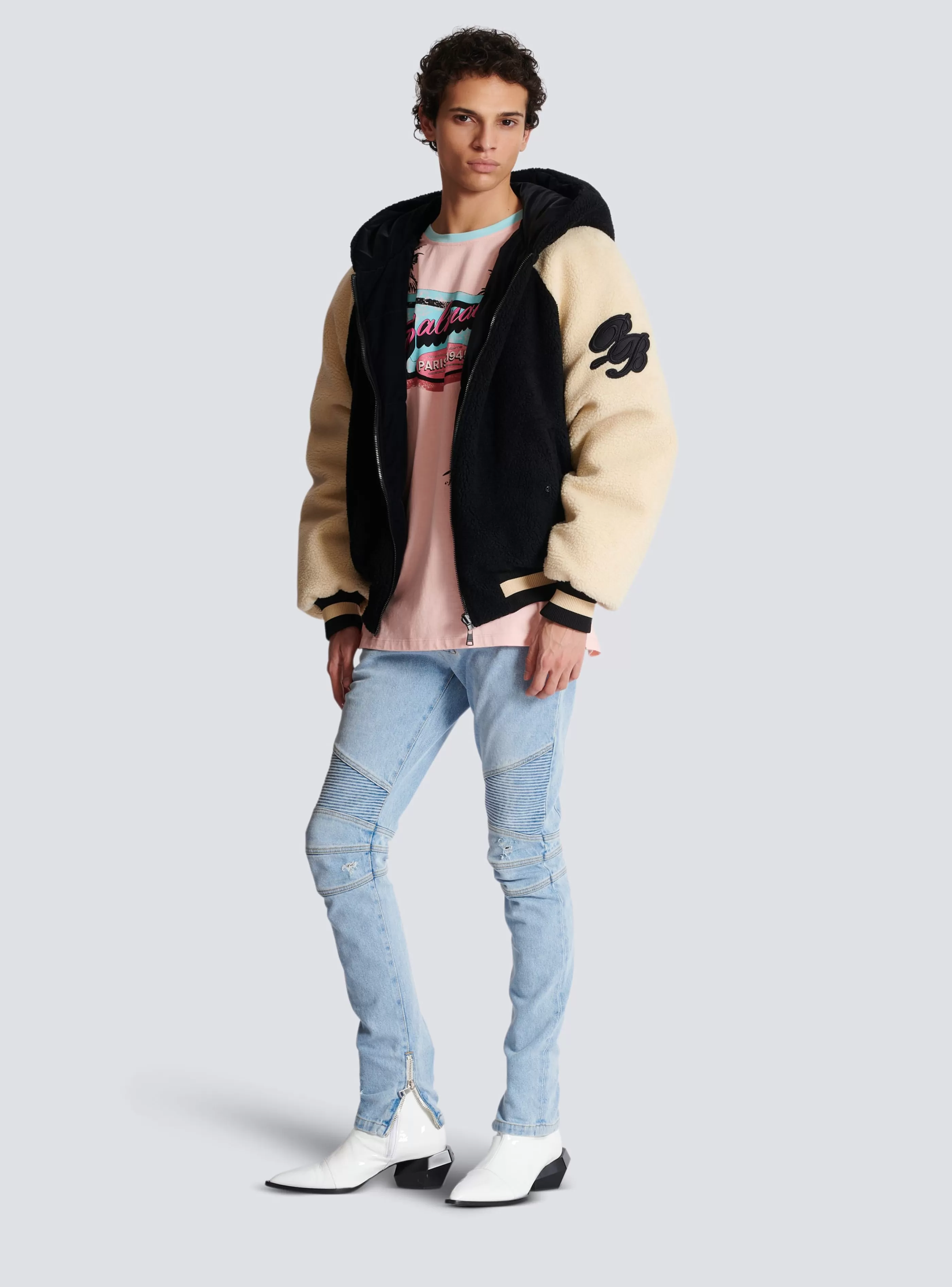 Balmain Capispalla-Reversible Varsity-style Puffer Jacket With Hood black