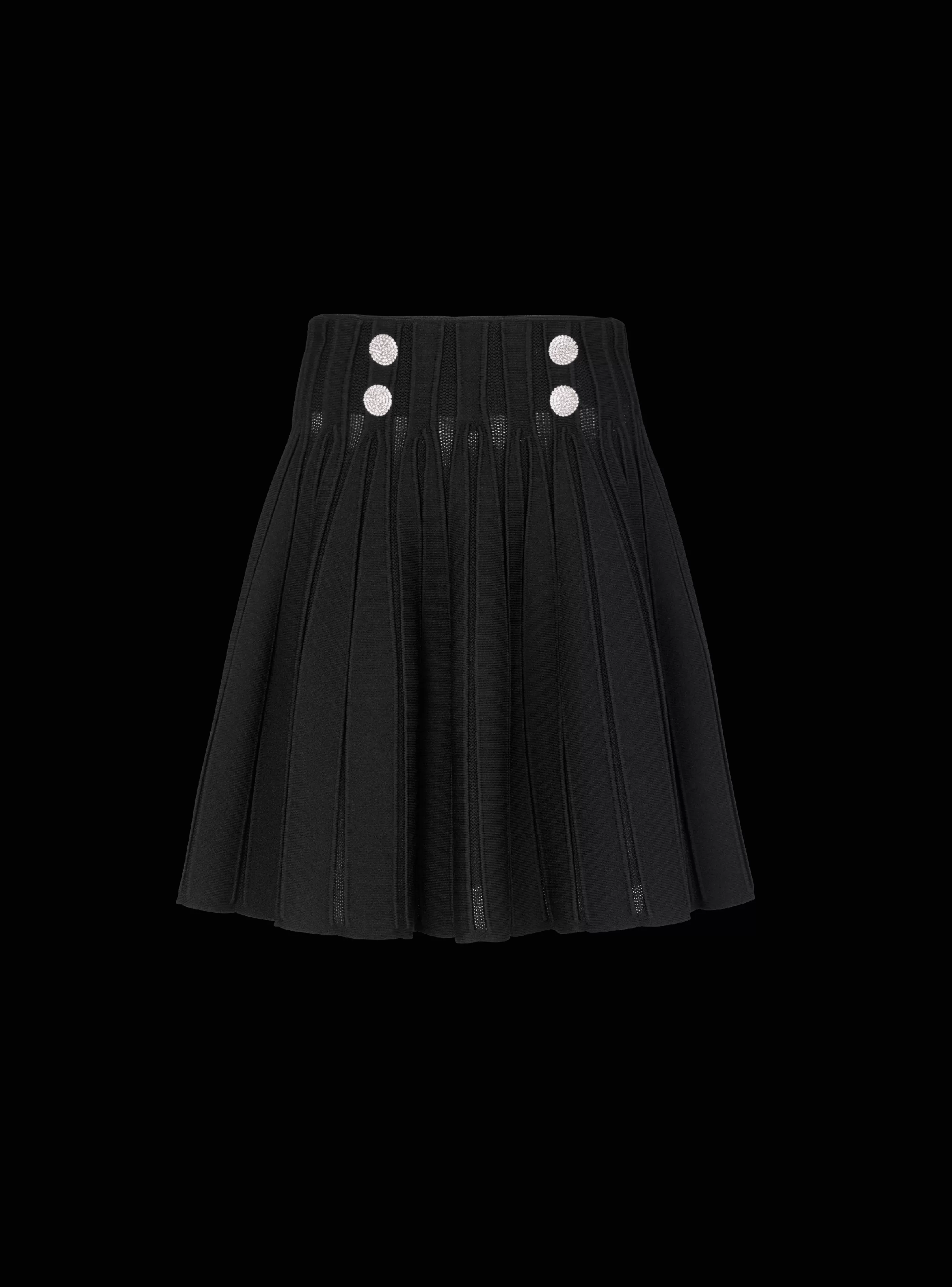 Balmain Gonne | Maglieria-Ribbed Knit Skater Skirt black