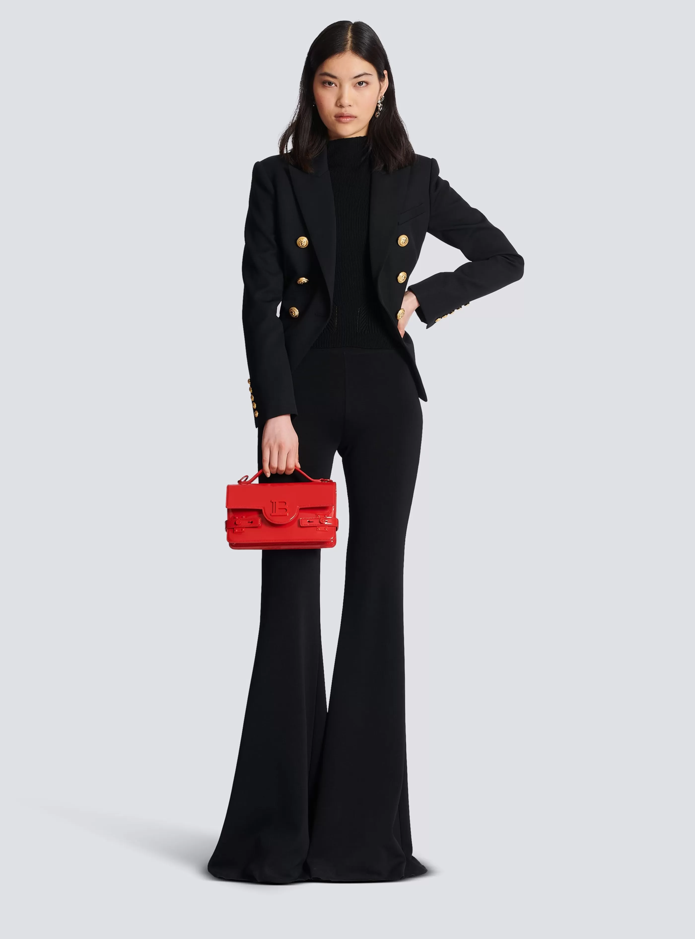 Balmain Maglieria | Top E Camicie-Ribbed Knit Top black