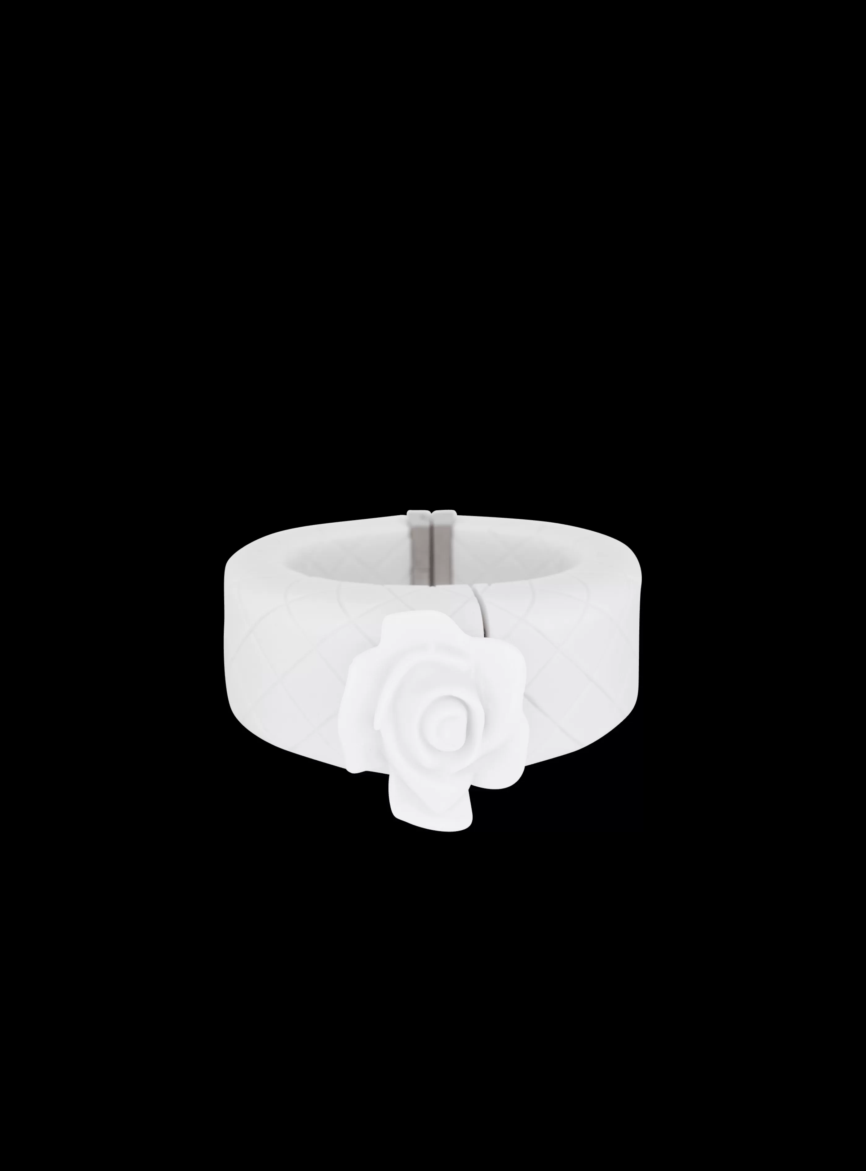 Balmain Gioielli Moda-Rose And Grid Resin Cuff white