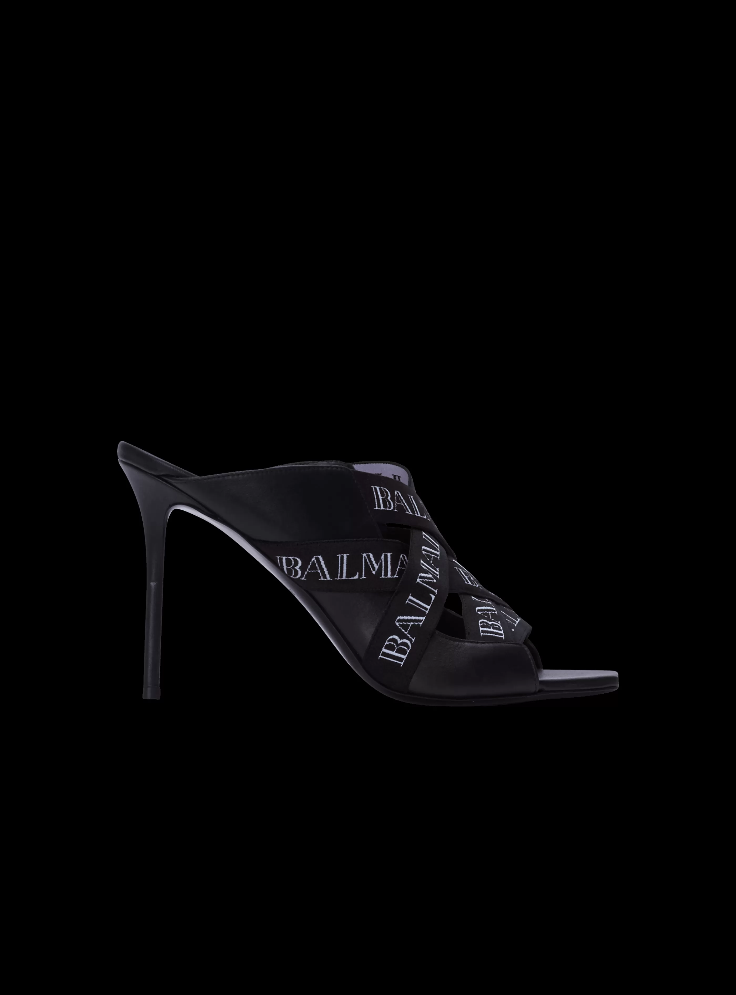 Balmain Scarpe Col Tacco Alto-Ruby Mules With Vintage Straps black