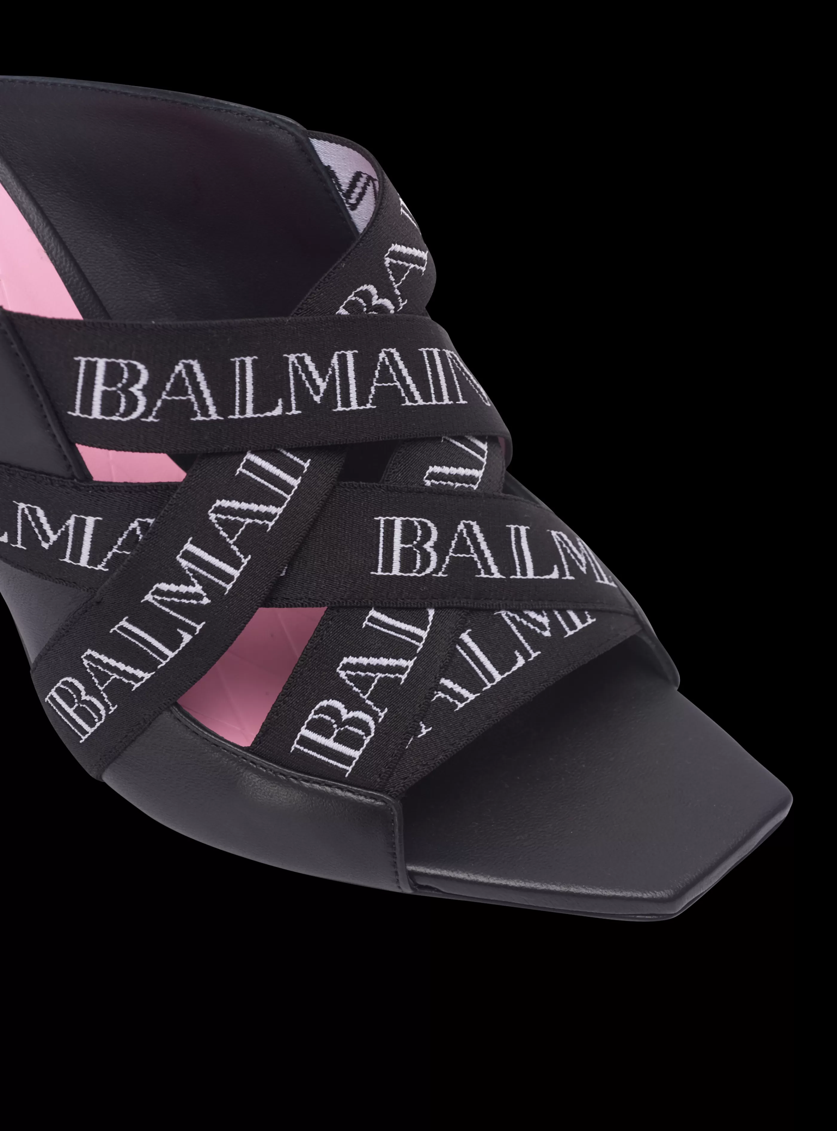 Balmain Scarpe Col Tacco Alto-Ruby Mules With Vintage Straps black