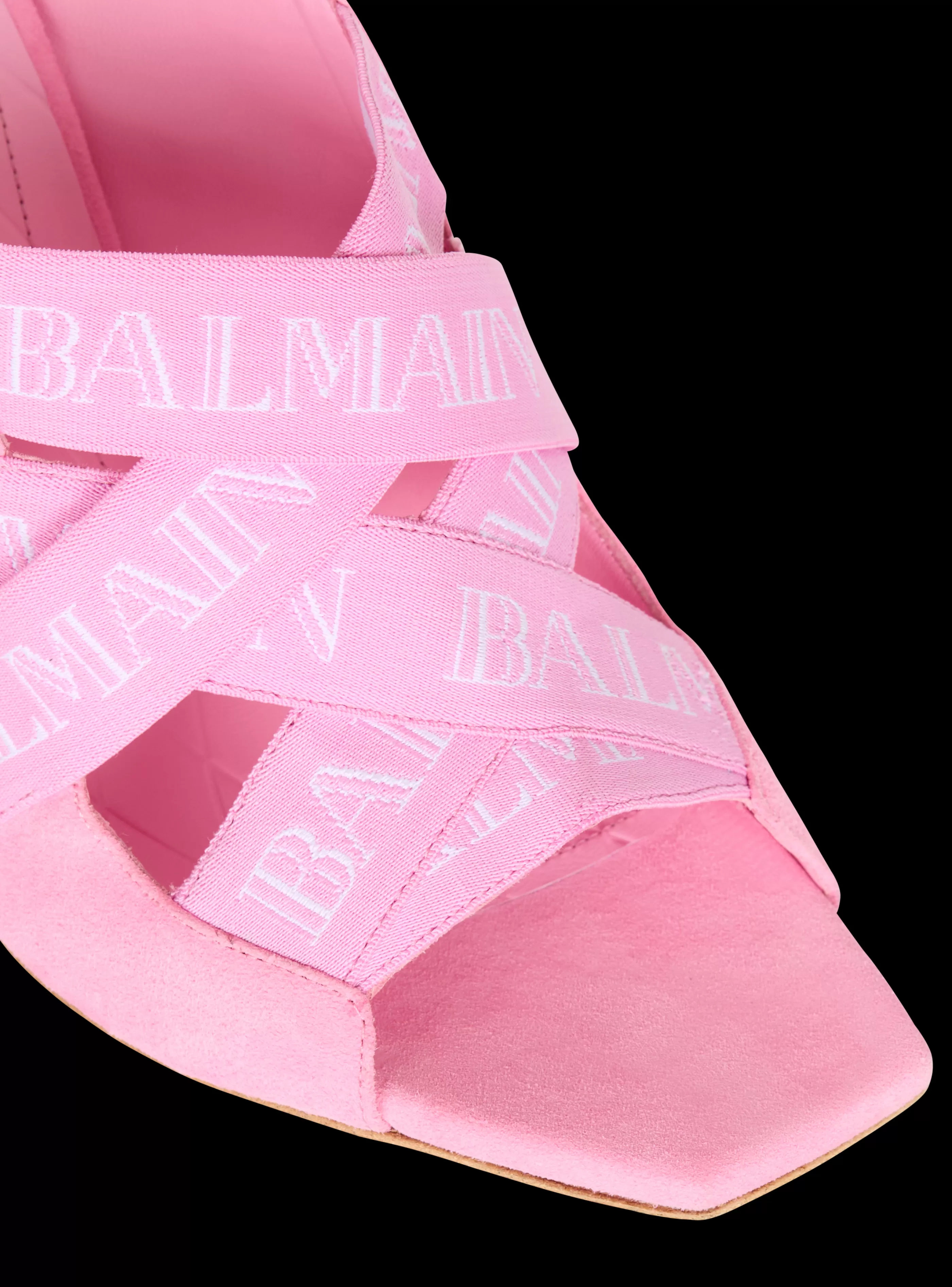 Balmain Scarpe Col Tacco Alto-Ruby Mules With Vintage Straps pink