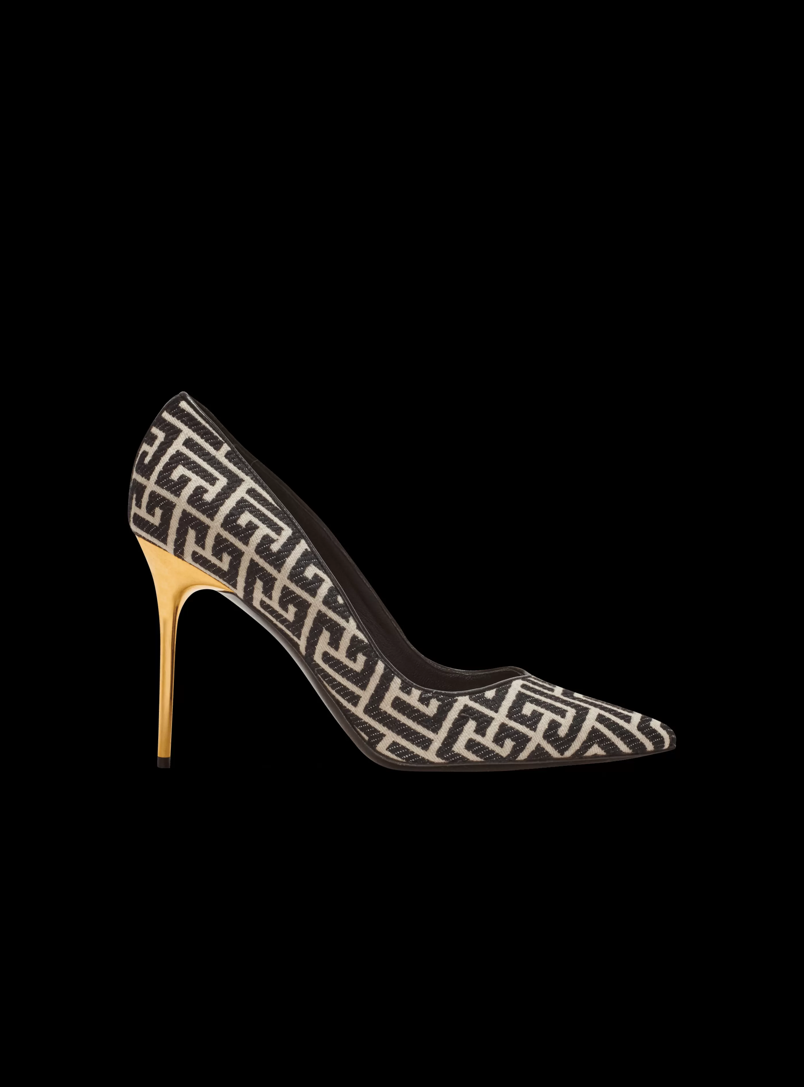 Balmain Scarpe Col Tacco Alto-Ruby Stilettos With Jacquard Monogram black
