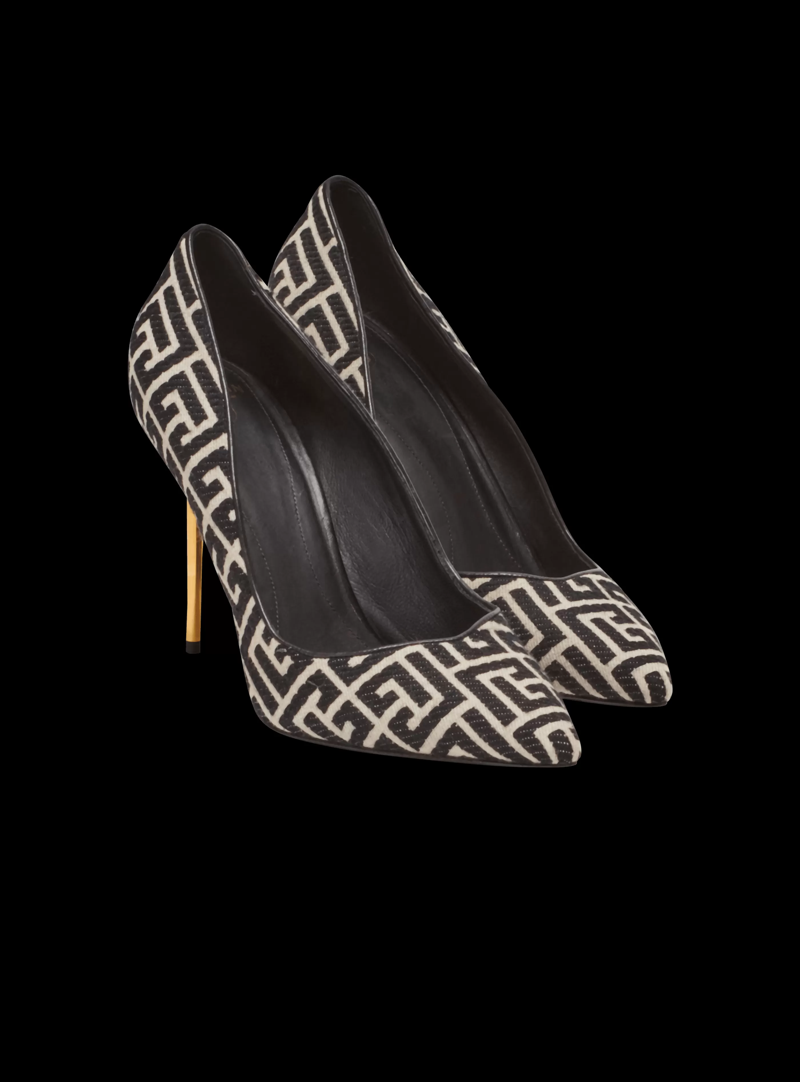 Balmain Scarpe Col Tacco Alto-Ruby Stilettos With Jacquard Monogram black