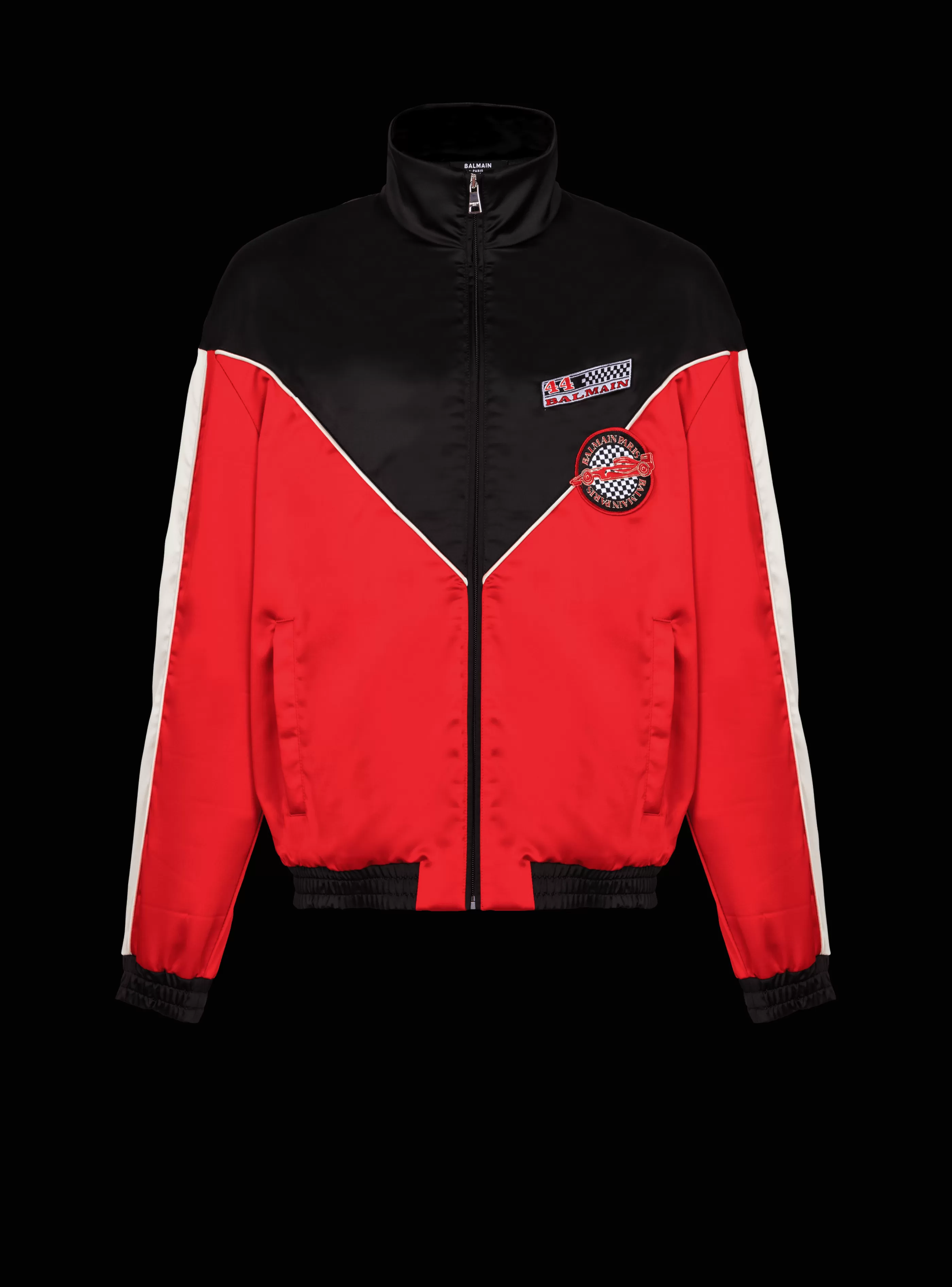 Balmain Capispalla-Satin Racing Jacket In Three Colours red