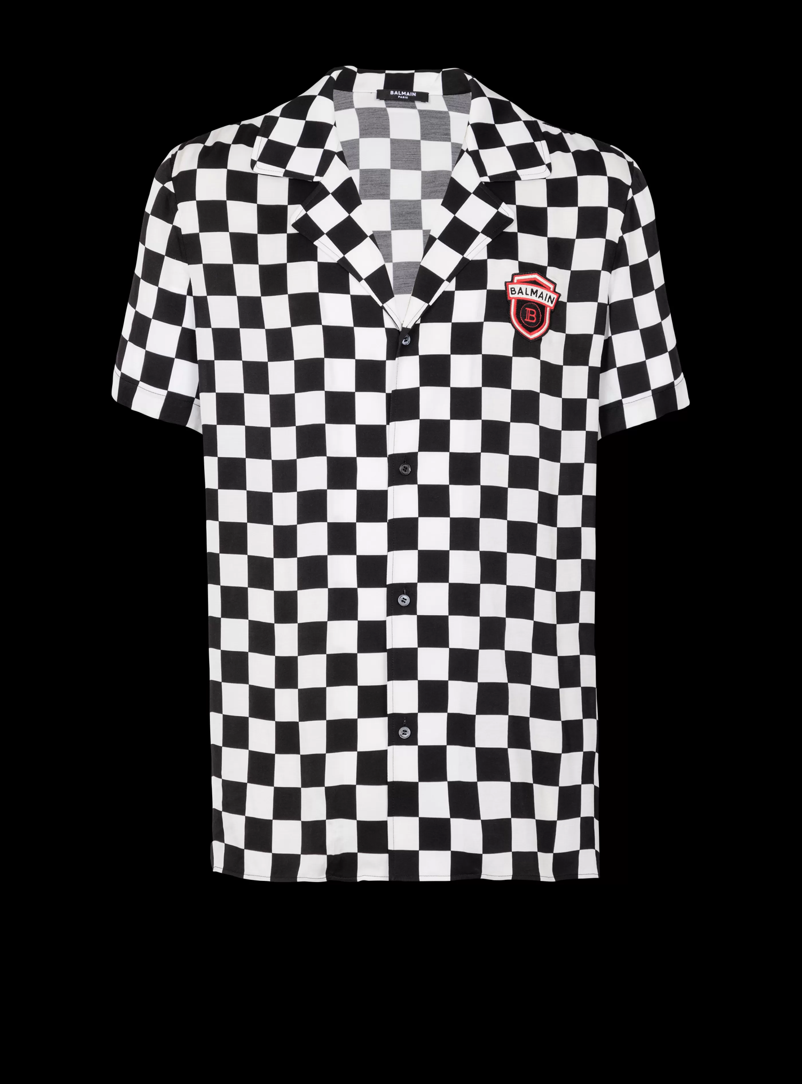 Balmain Camicie E Polo-Satin Racing Pyjama Shirt black