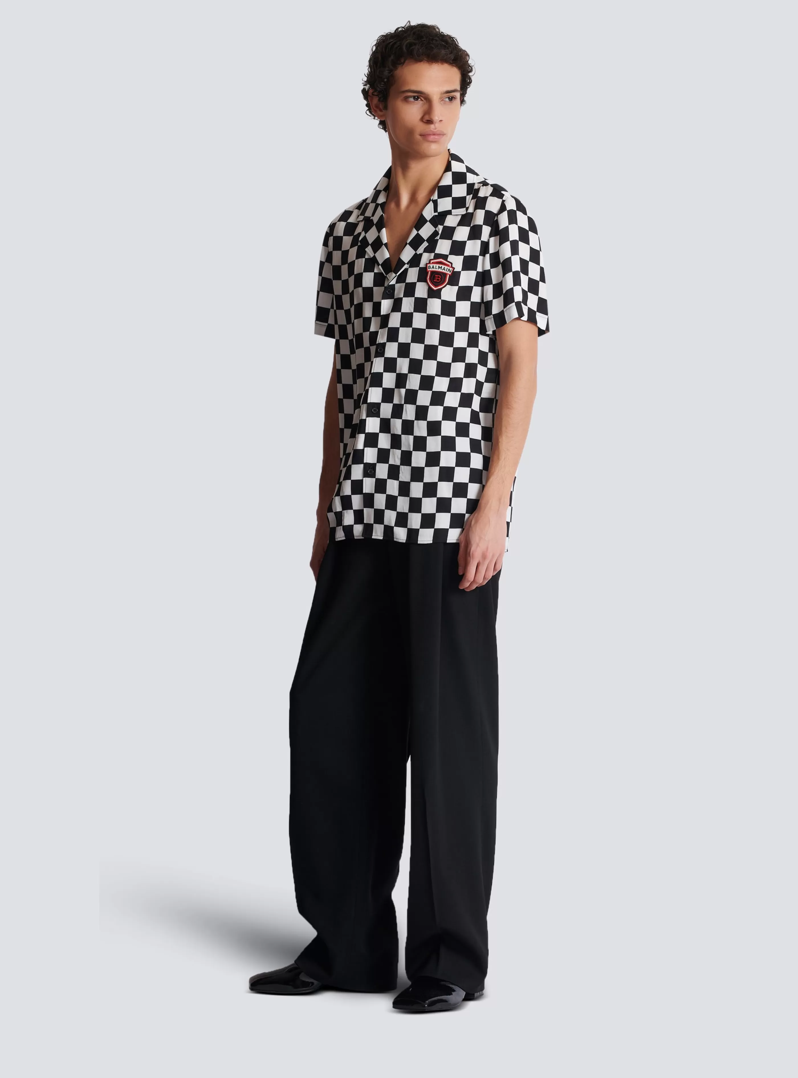 Balmain Camicie E Polo-Satin Racing Pyjama Shirt black