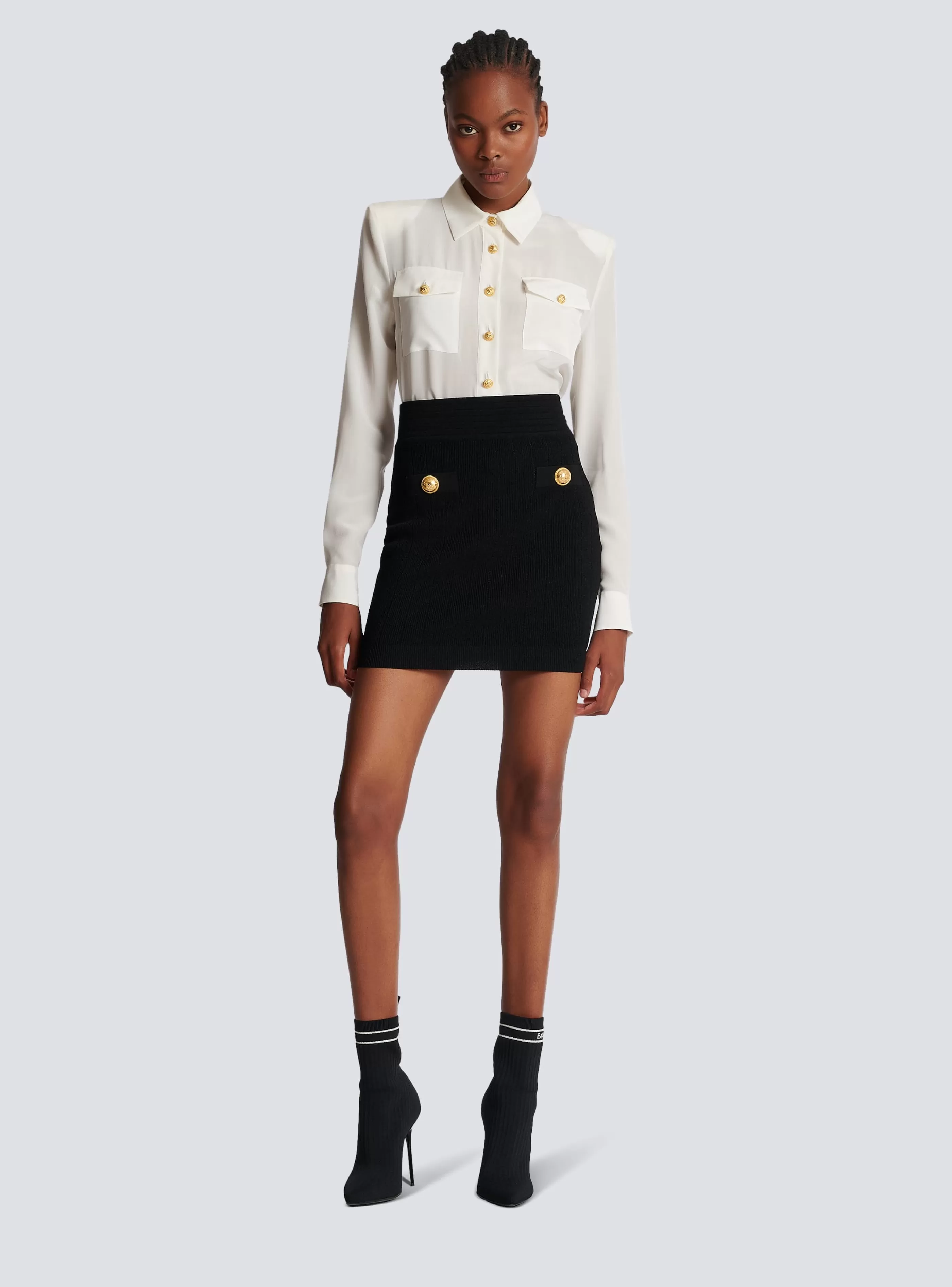 Balmain Gonne | Maglieria-Short Knit Skirt black