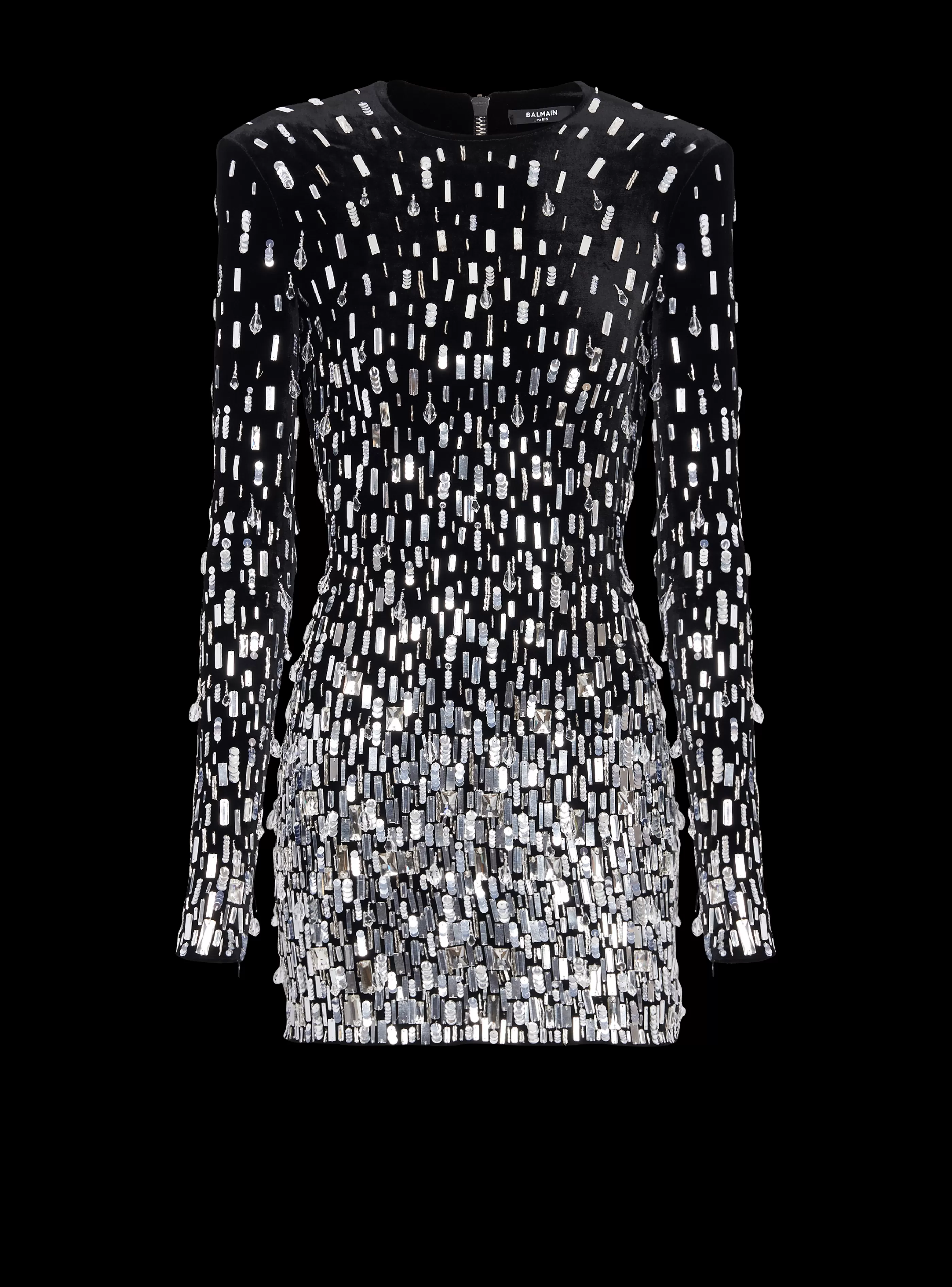 Balmain Abiti-Short Sequin Dress silver