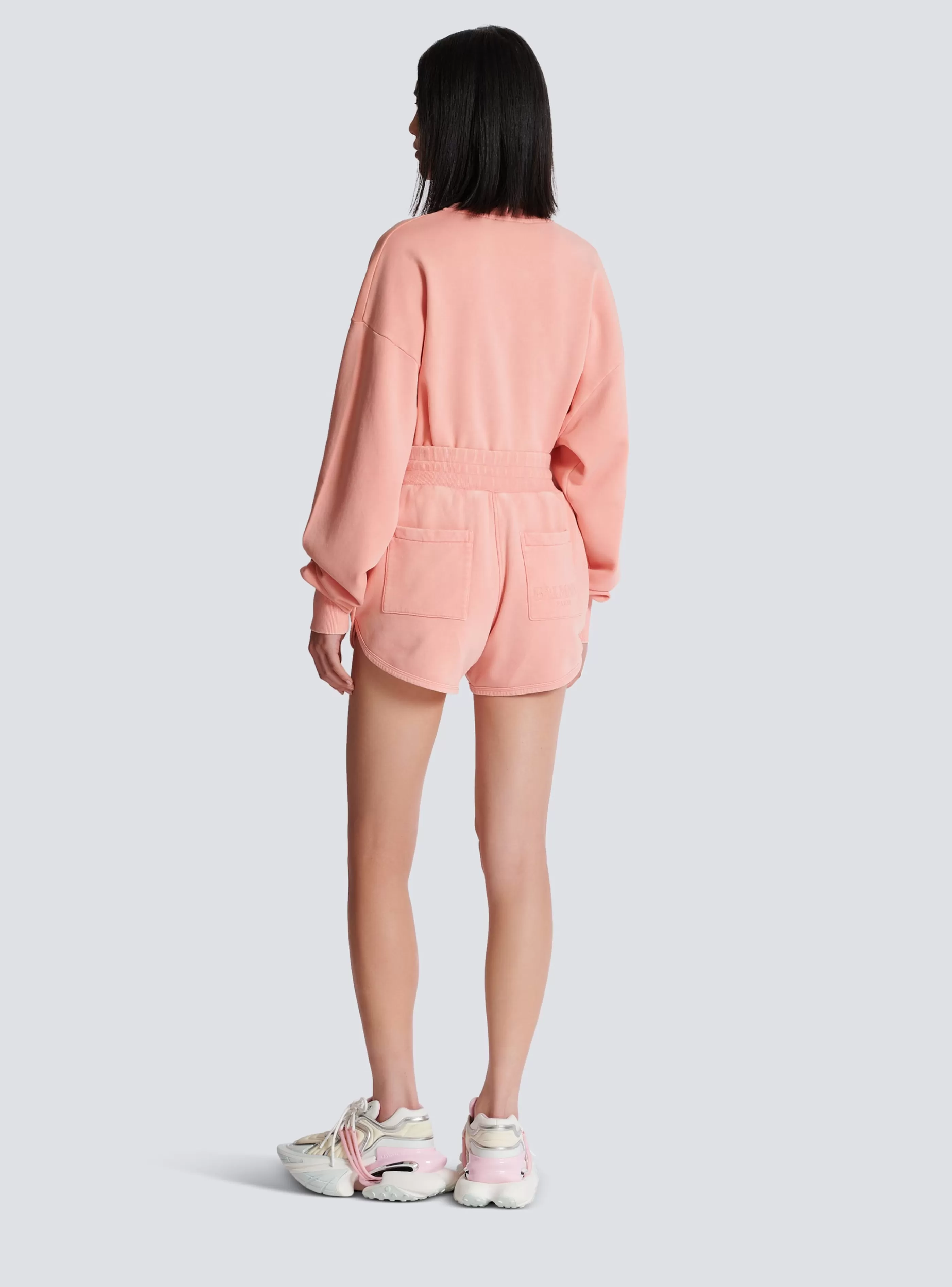 Balmain Pantaloni E Pantaloncini-Shorts With Vintage Embroidery pink