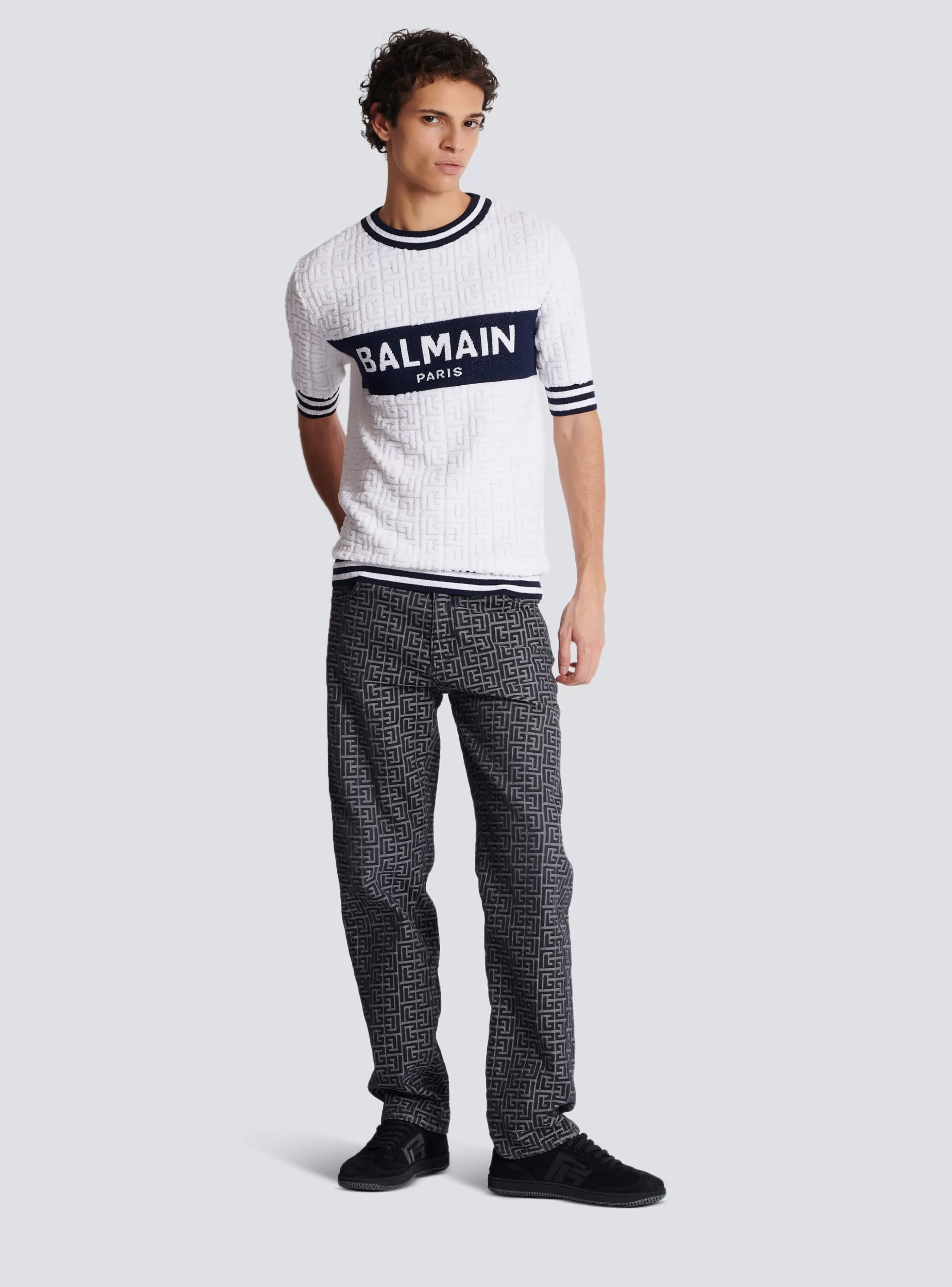 Balmain Maglieria-Short-sleeved PB Labyrinth Knit T-shirt white