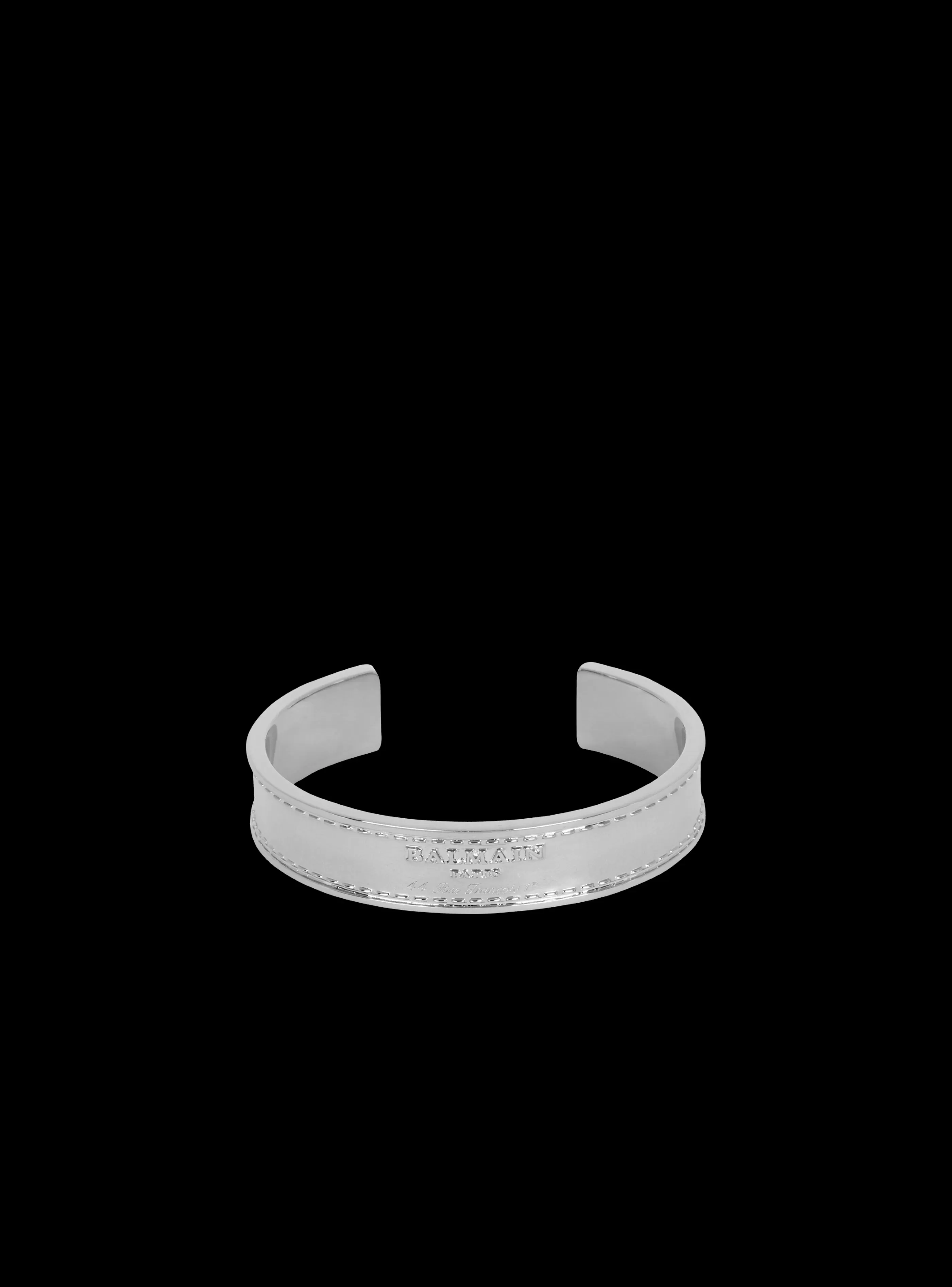 Balmain Gioielli Moda-Signature Tubular Brass Bracelet silver