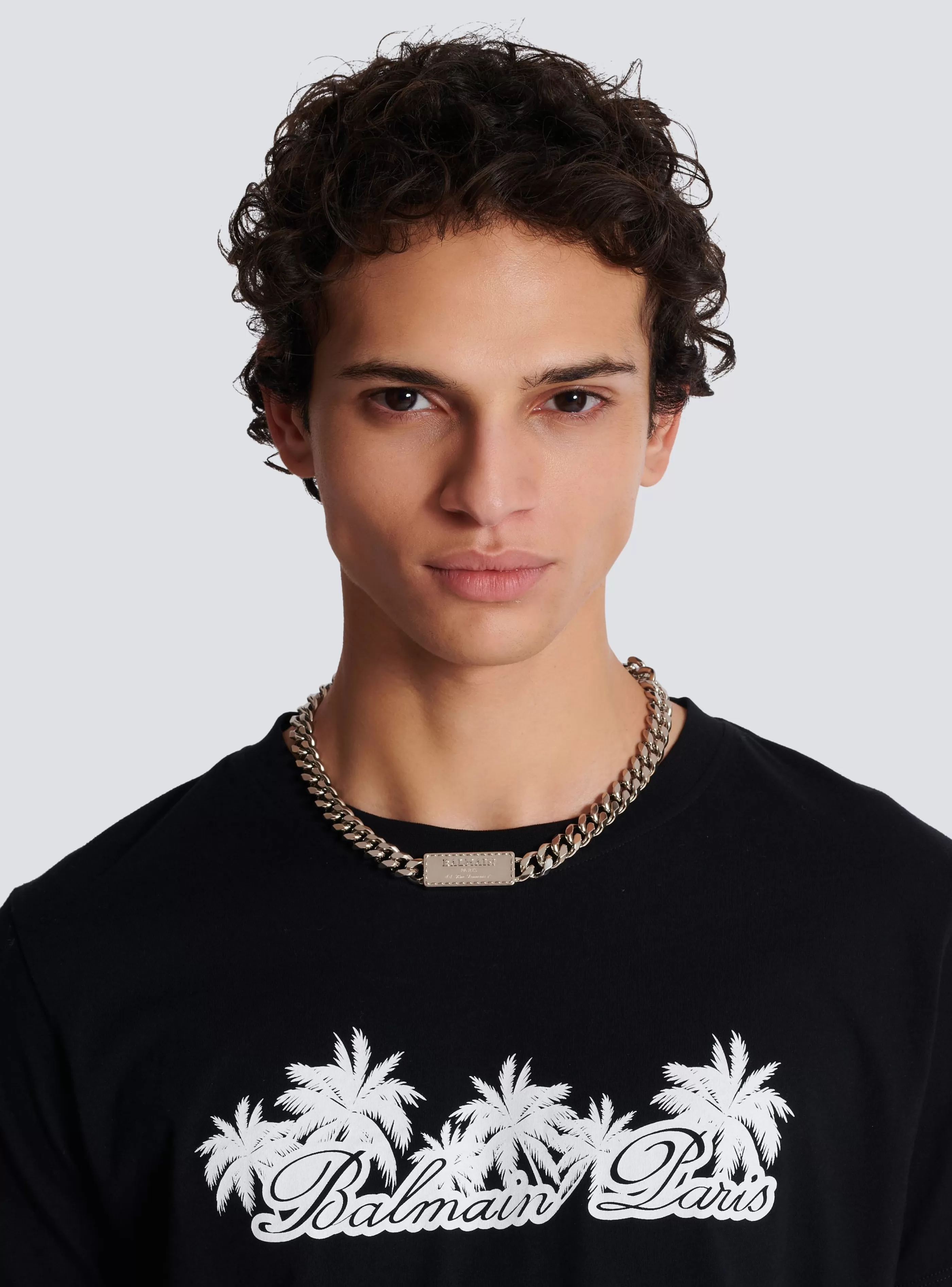 Balmain Gioielli Moda-Signature Tubular Brass Necklace silver