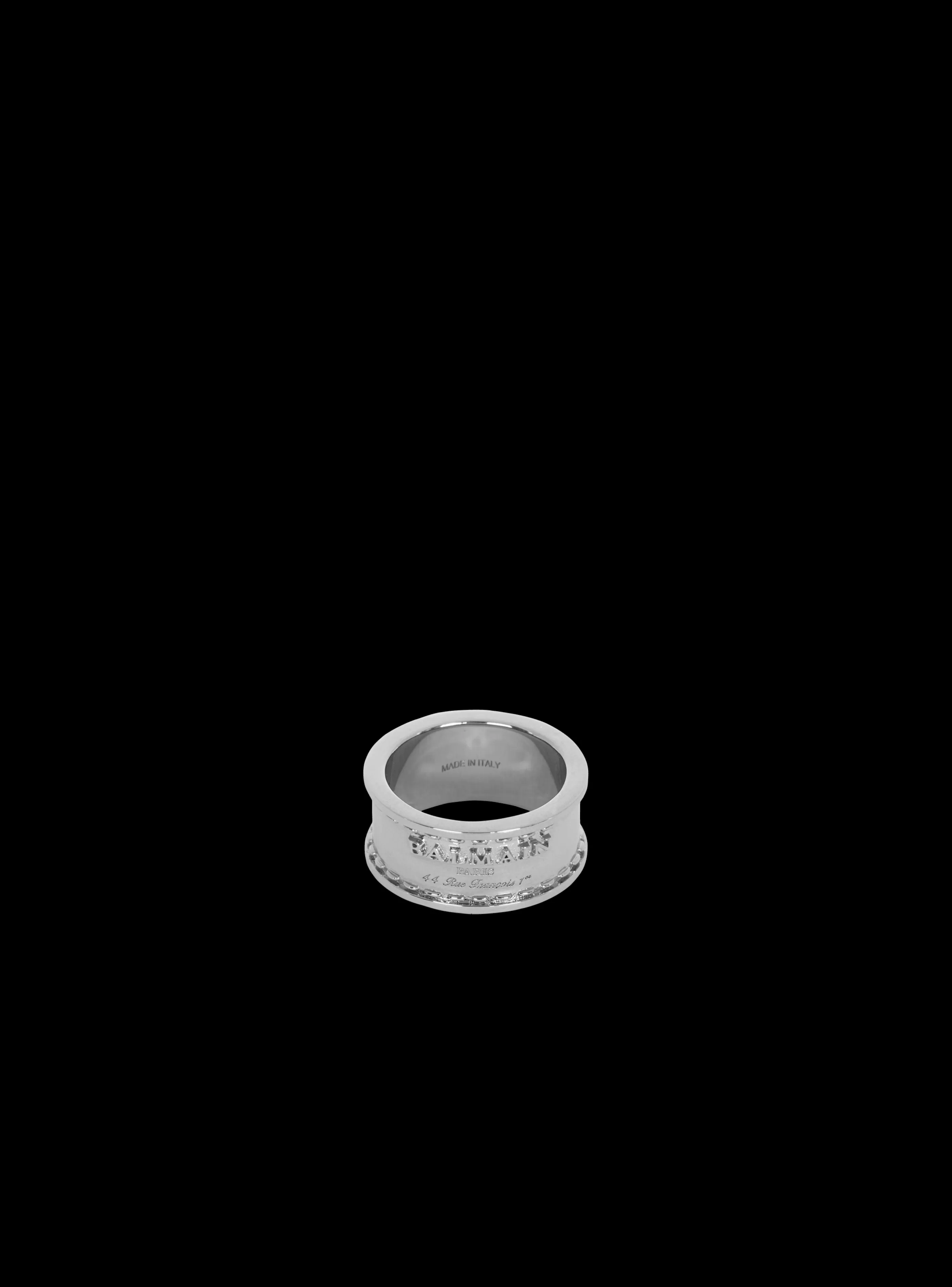 Balmain Gioielli Moda-Signature Tubular Brass Ring silver