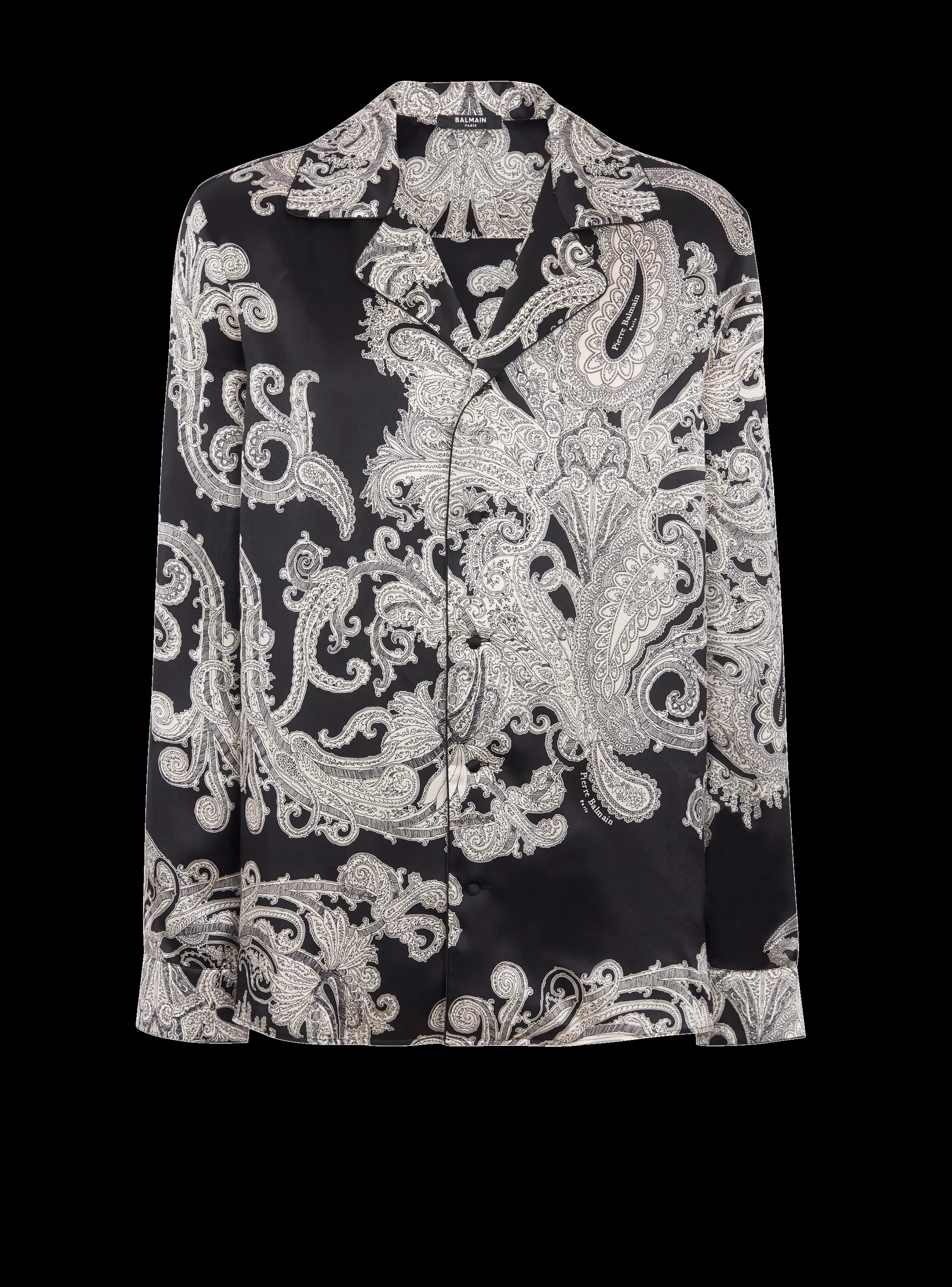Balmain Camicie E Polo-Silk Paisley Print Shirt black