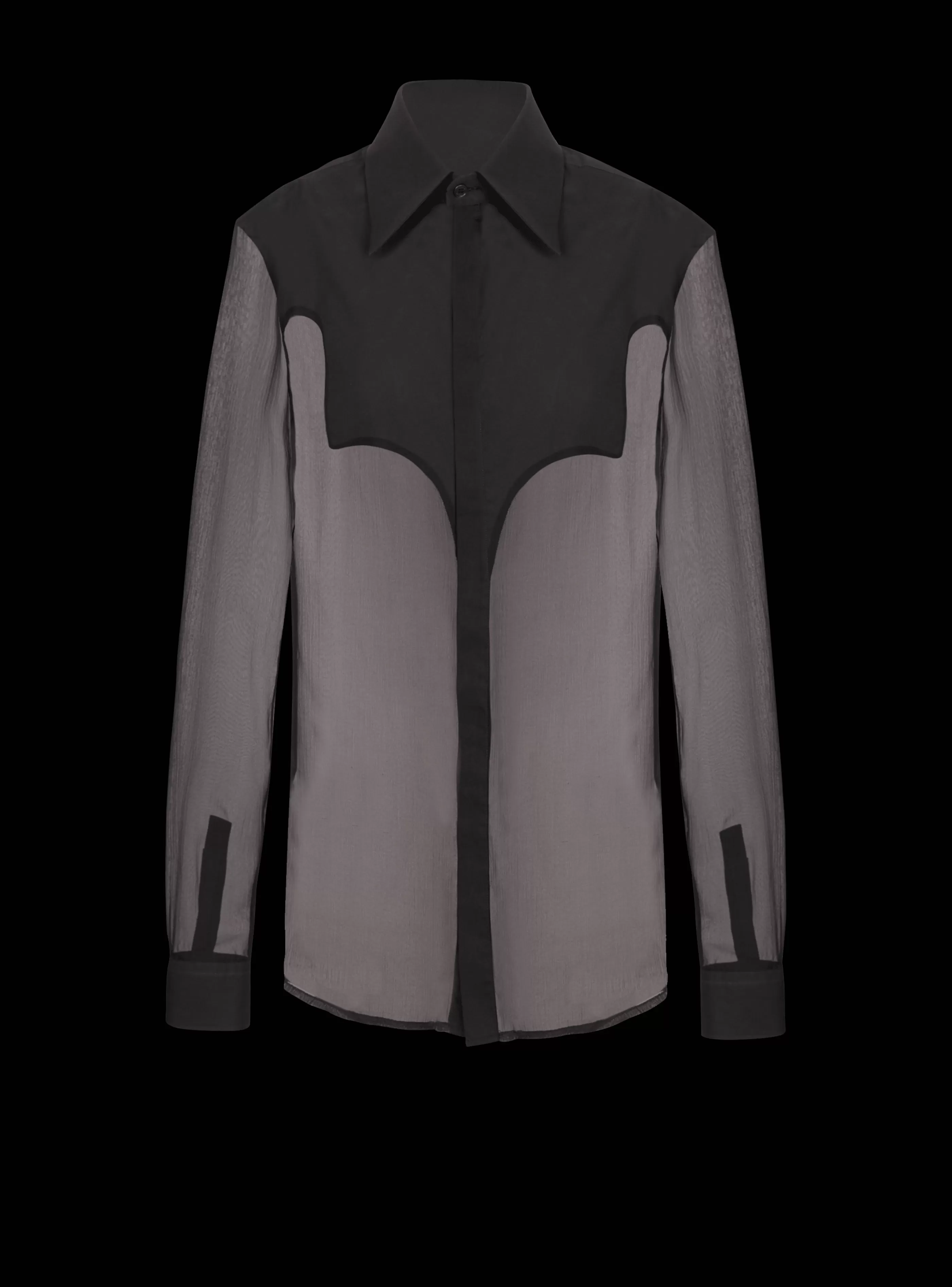 Balmain Top E Camicie-Silk Western Shirt black