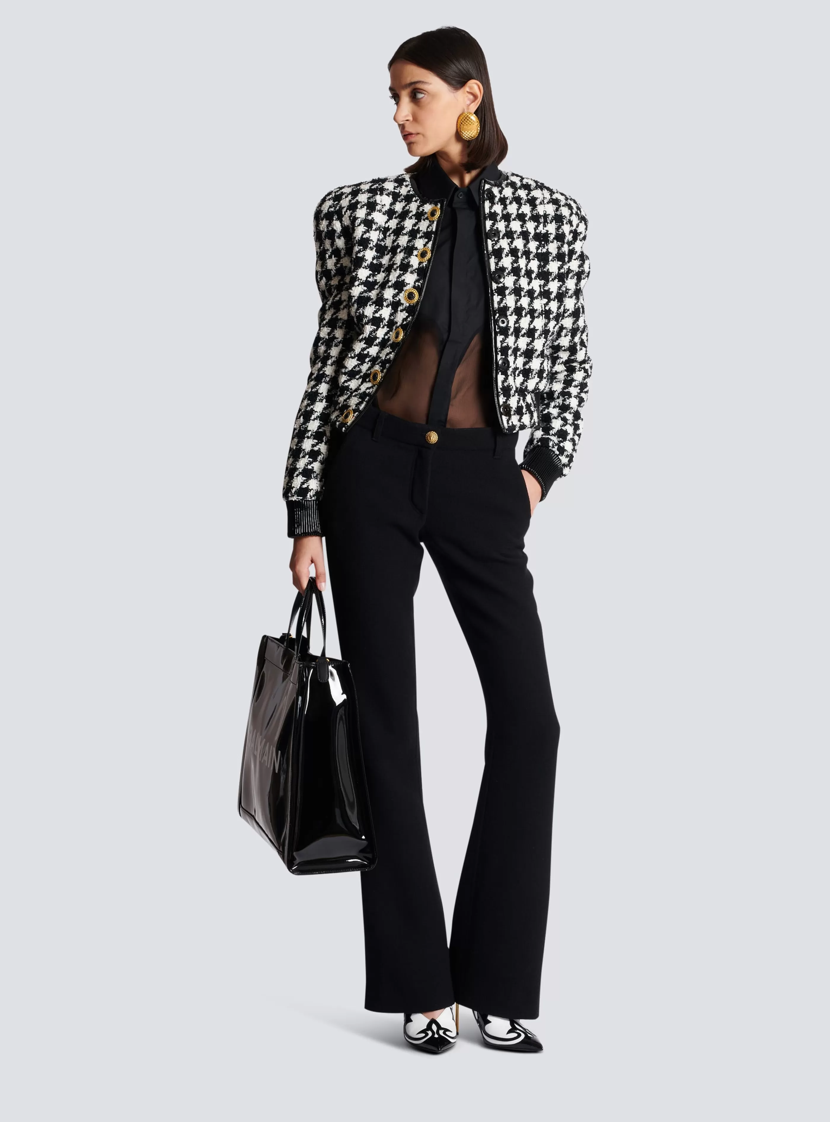 Balmain Top E Camicie-Silk Western Shirt black