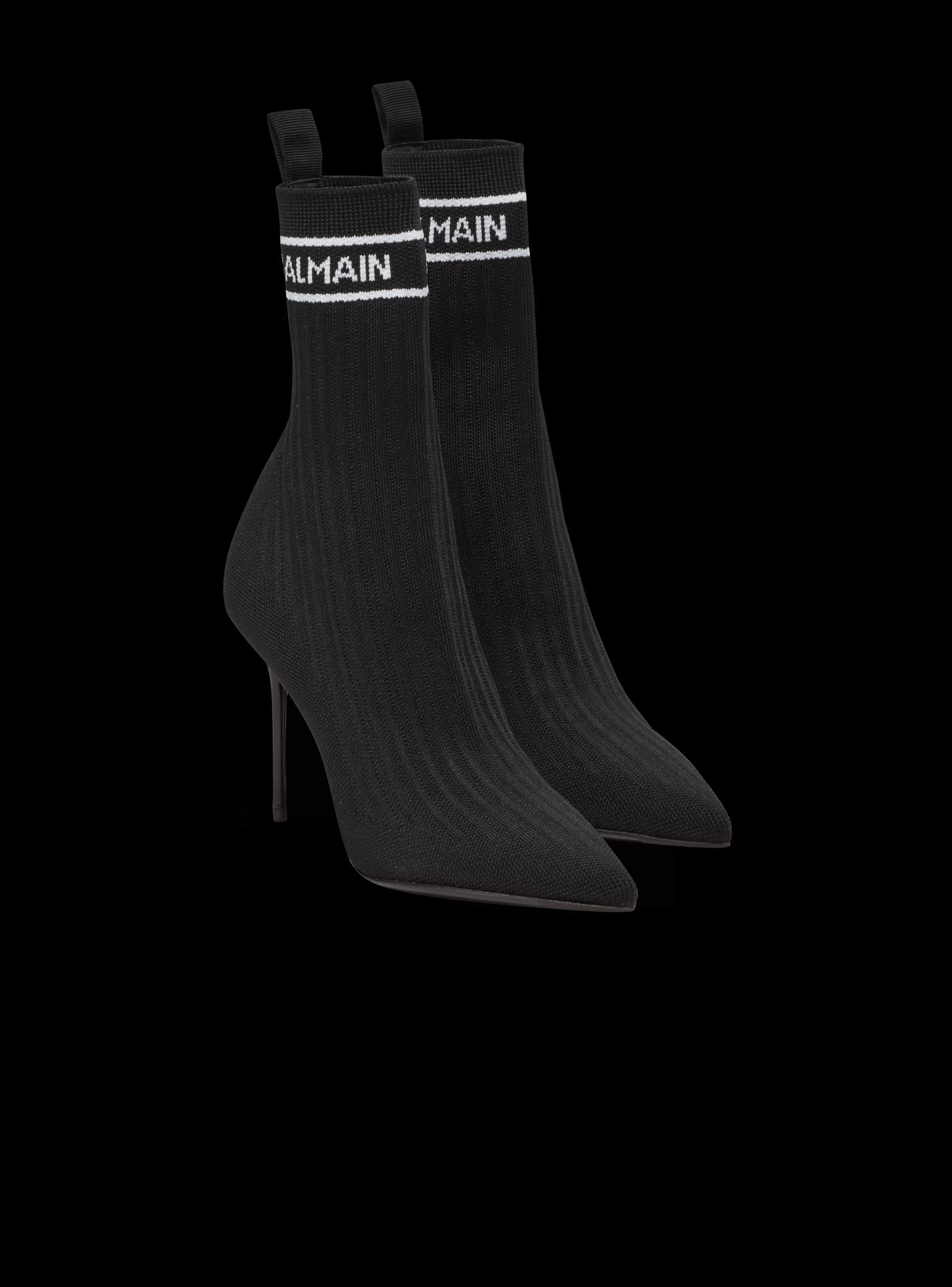 Balmain Stivali-Skye Knit Ankle Boots black