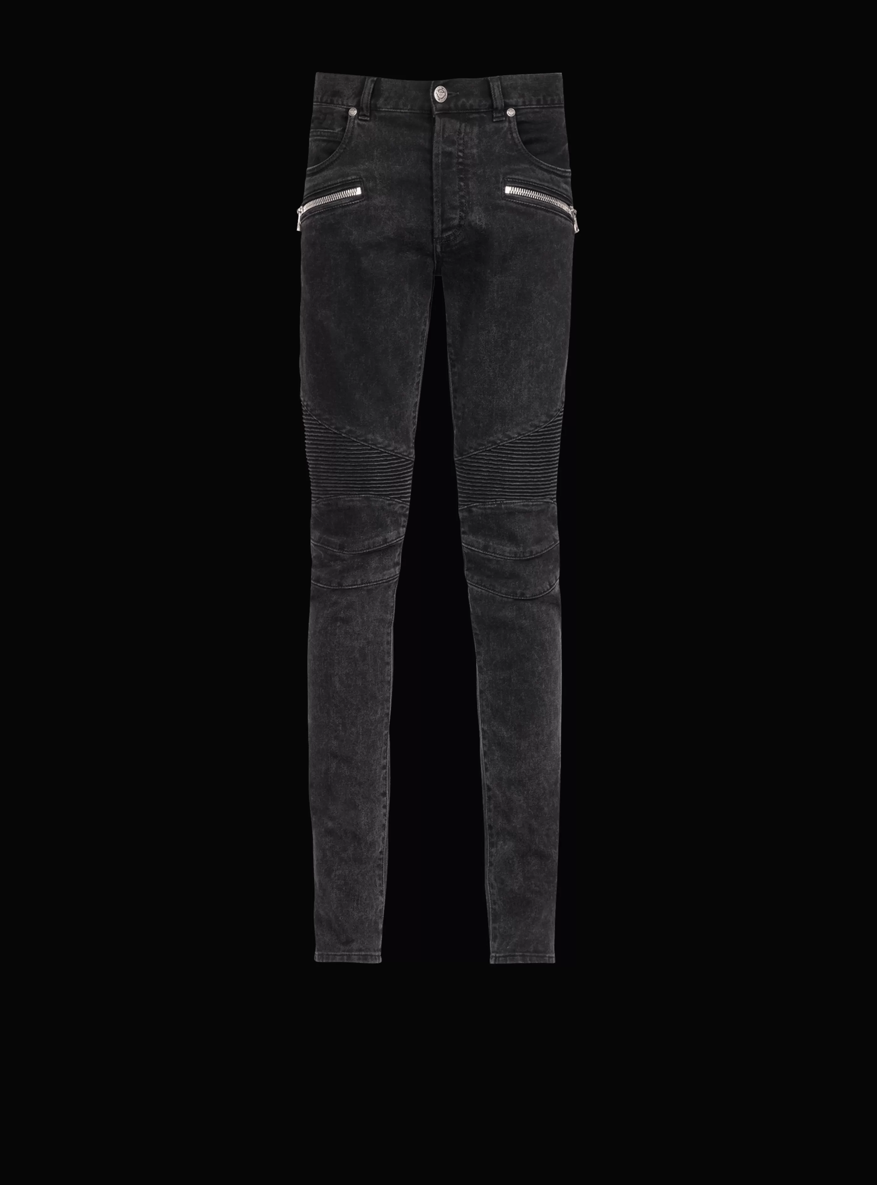 Balmain Denim-Slim Cut Cotton Jeans black