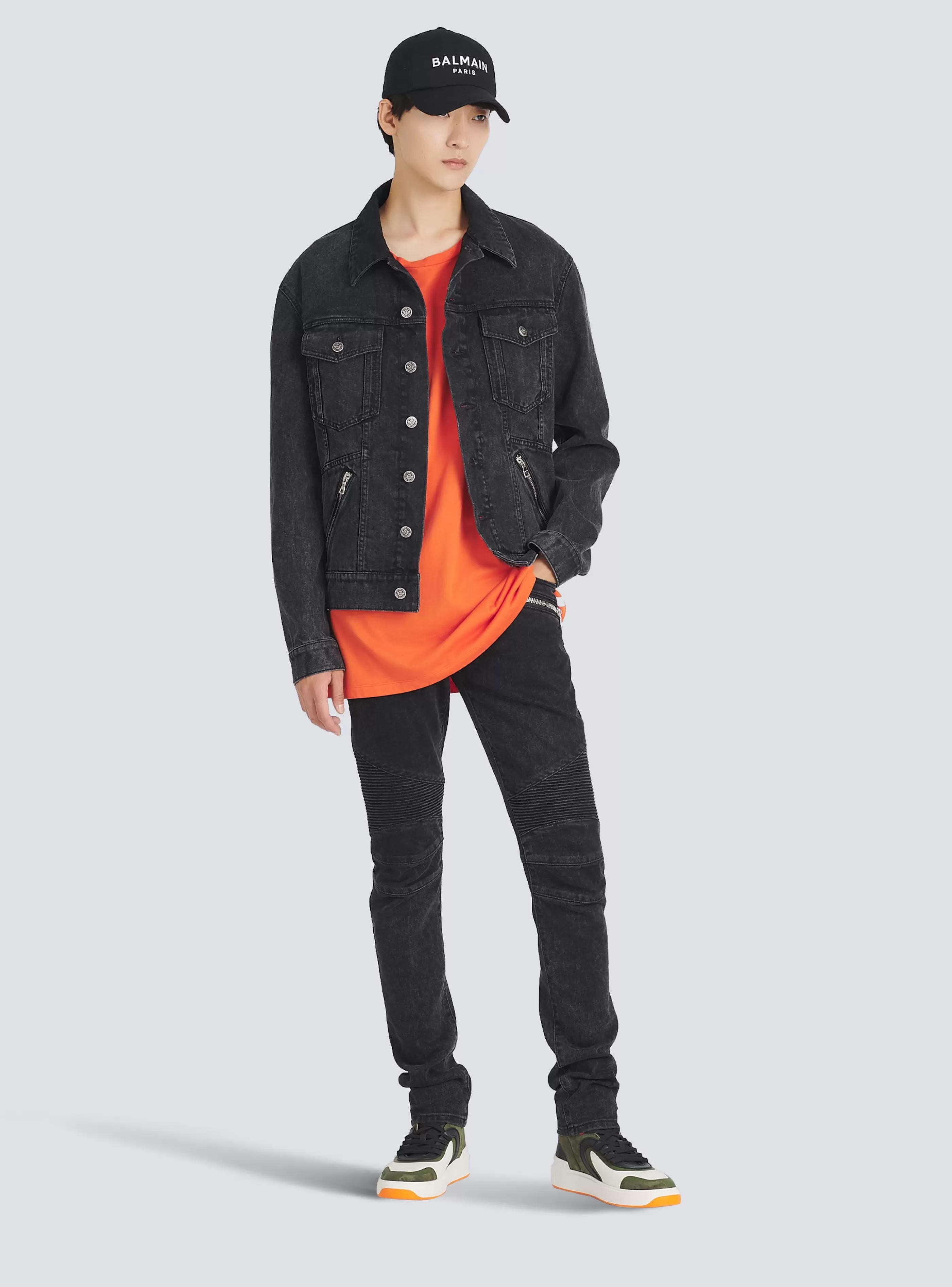 Balmain Denim-Slim Cut Cotton Jeans black