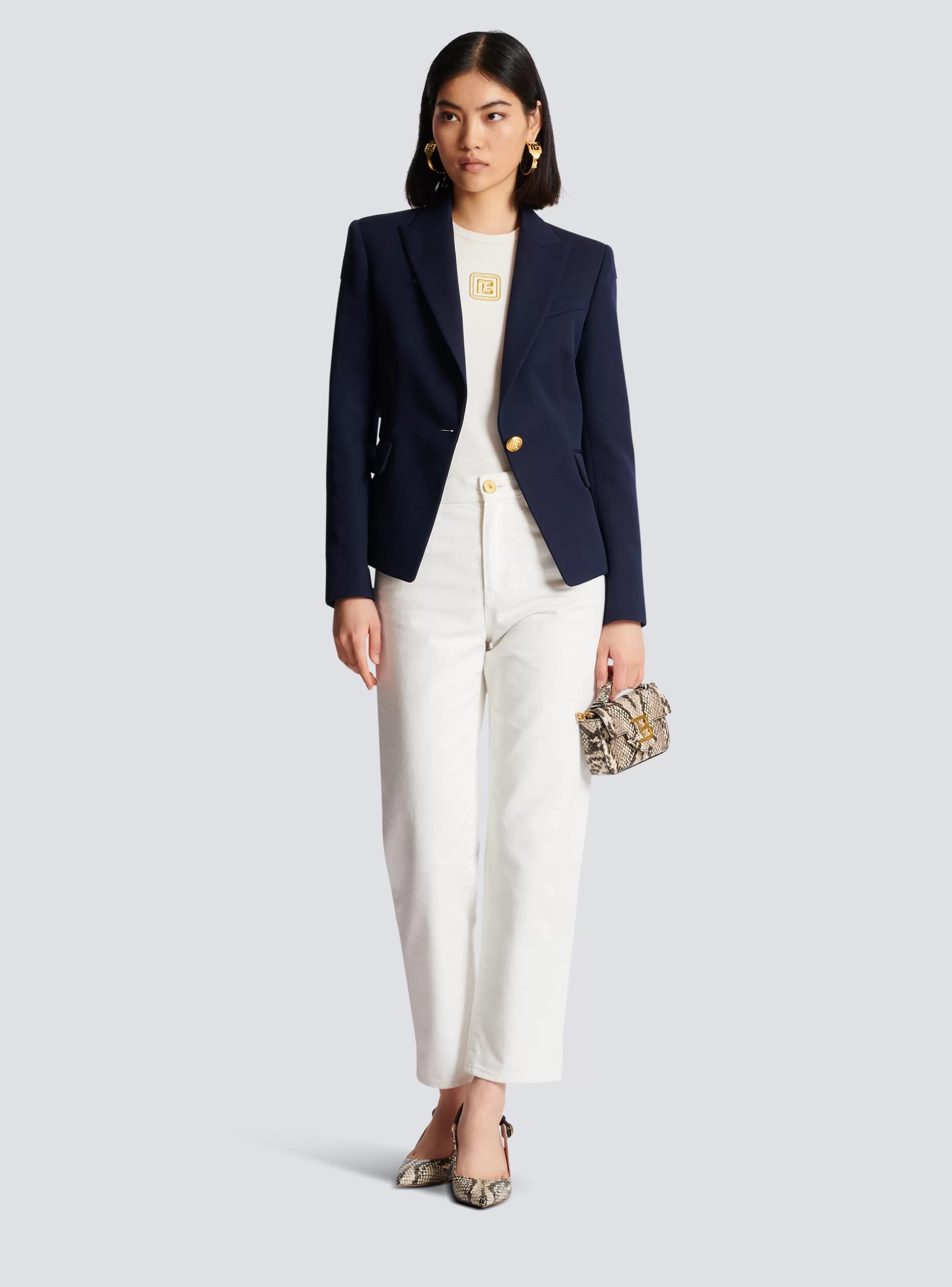 Balmain Denim-Slim Fit Jeans white