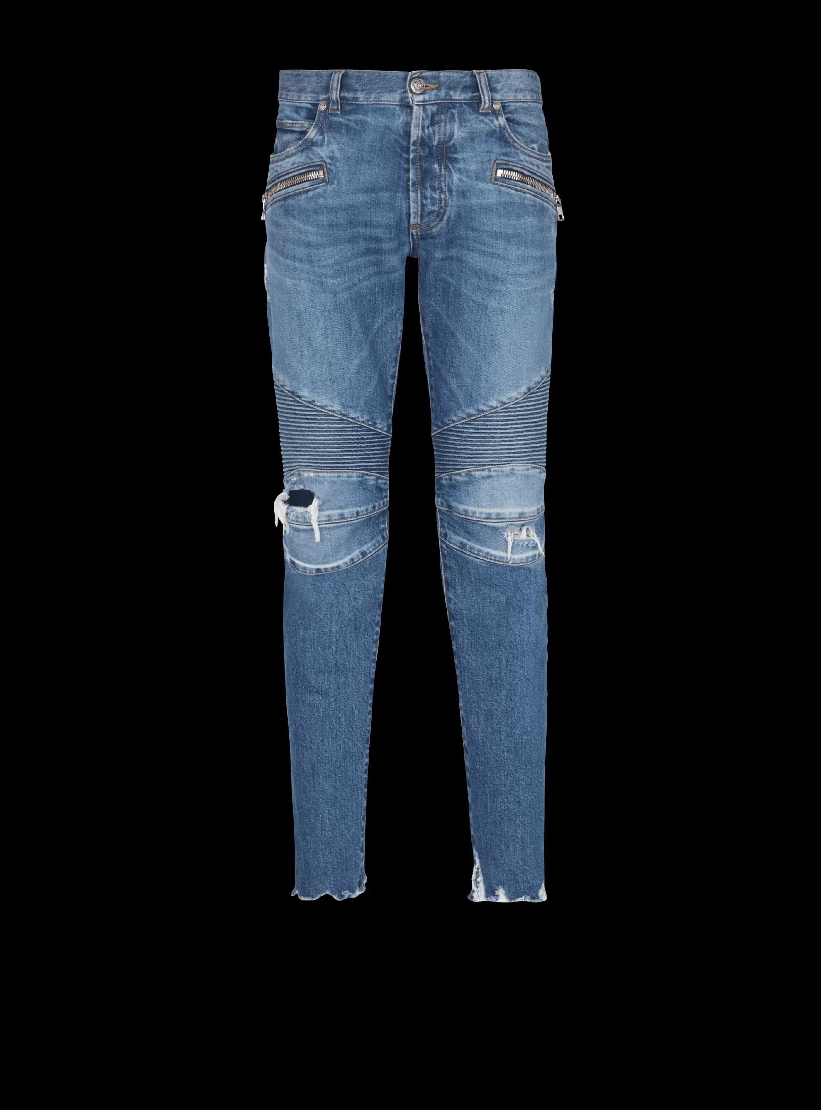 Balmain Denim-Slim-fit Cotton Jeans blue