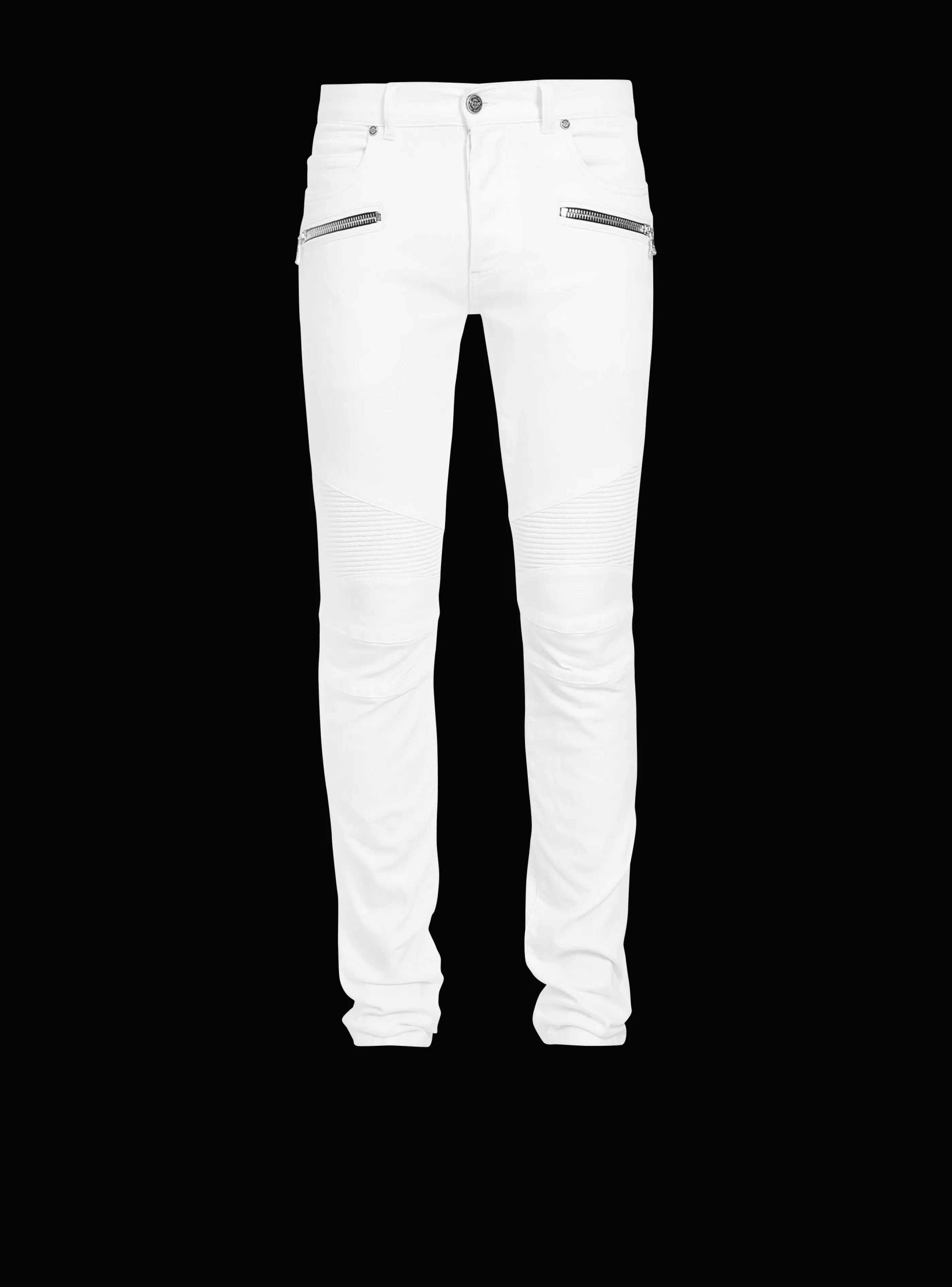 Balmain Denim-Slim-fit Cotton Jeans white