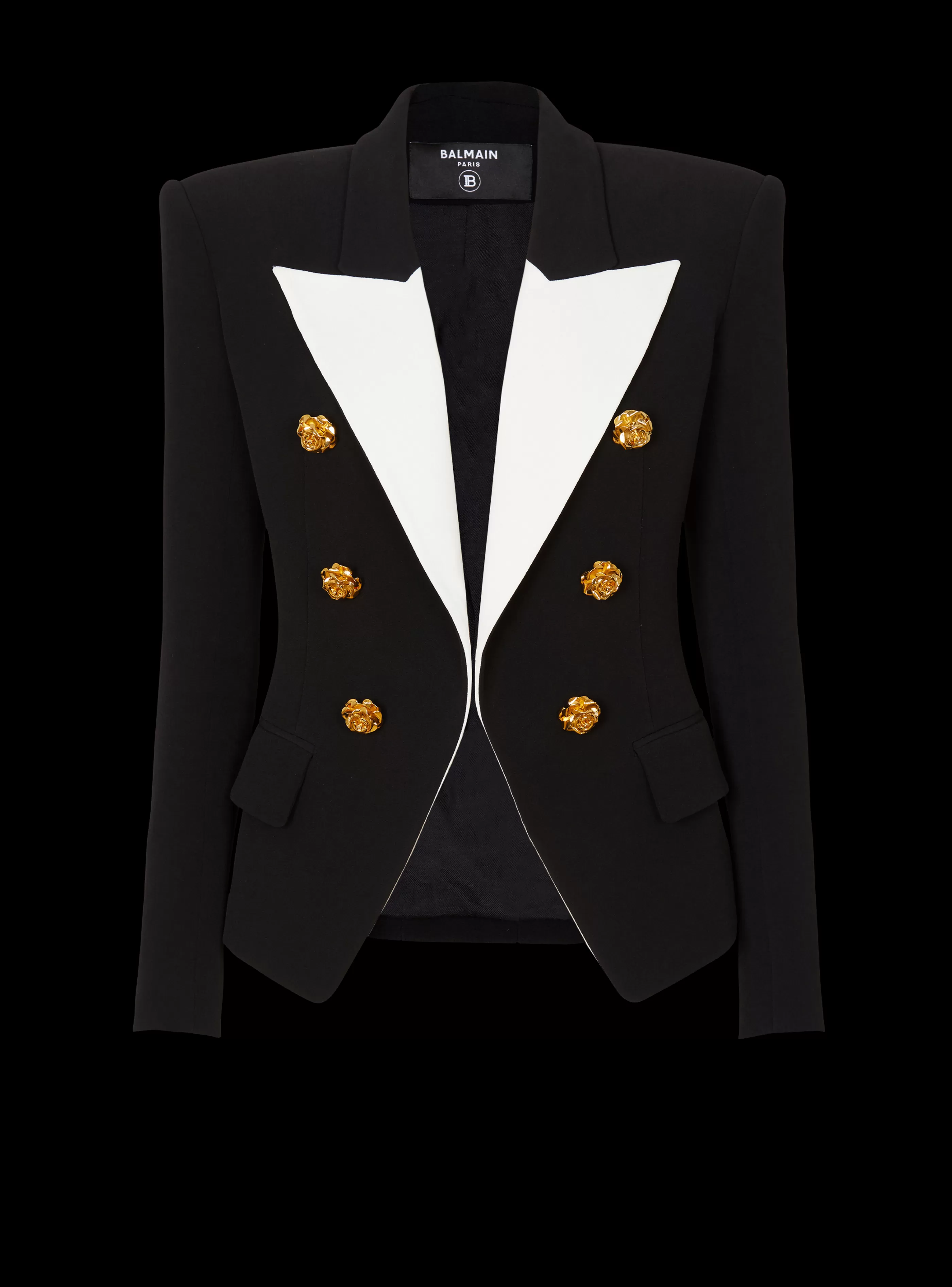 Balmain Giacche E Blazer-Slim-fit Jacket With Roses Buttons black
