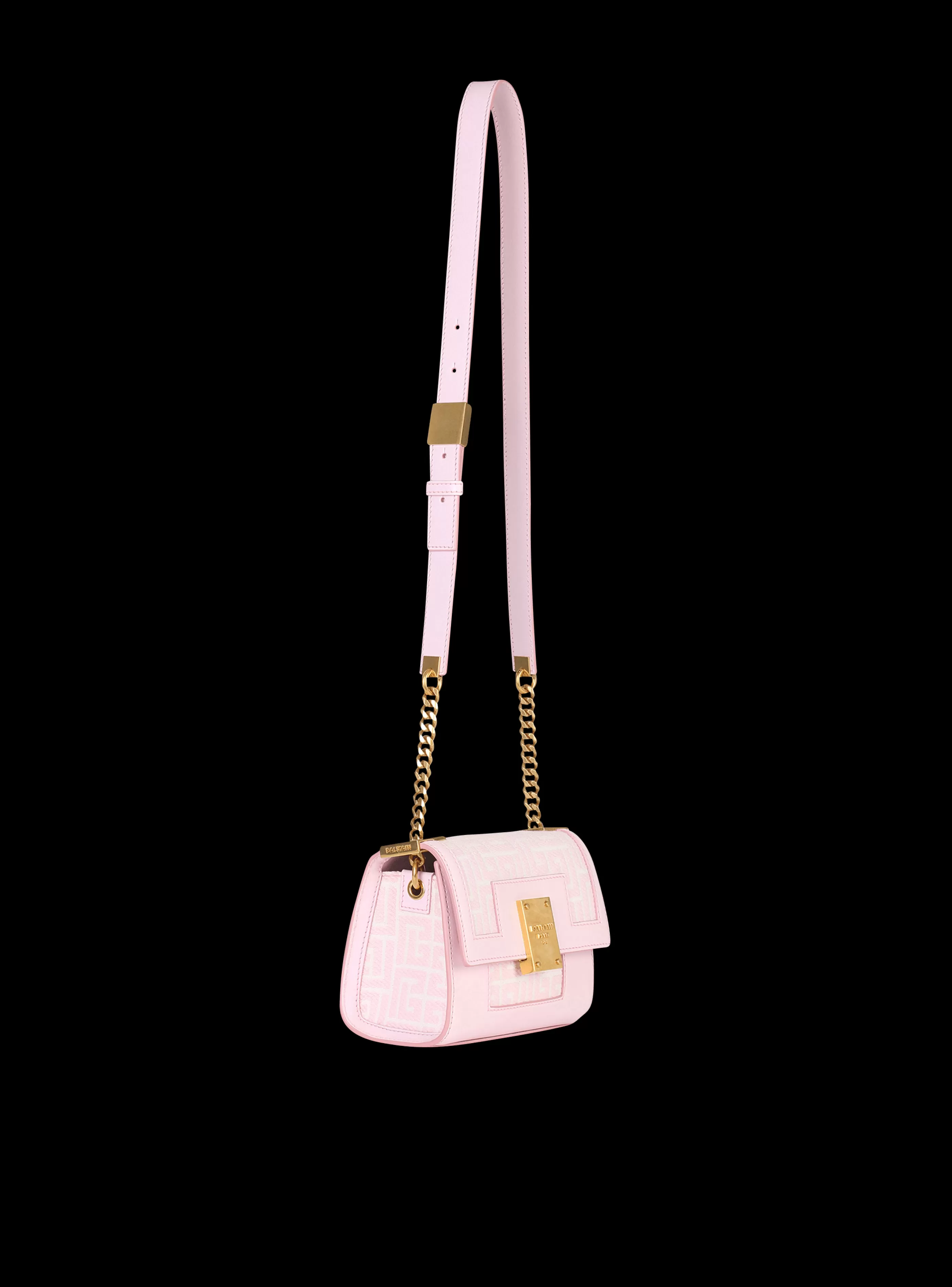 Balmain Borse Mini | Borse A Tracolla-Small-sized Bicolor Jacquard 1945 Bag pink