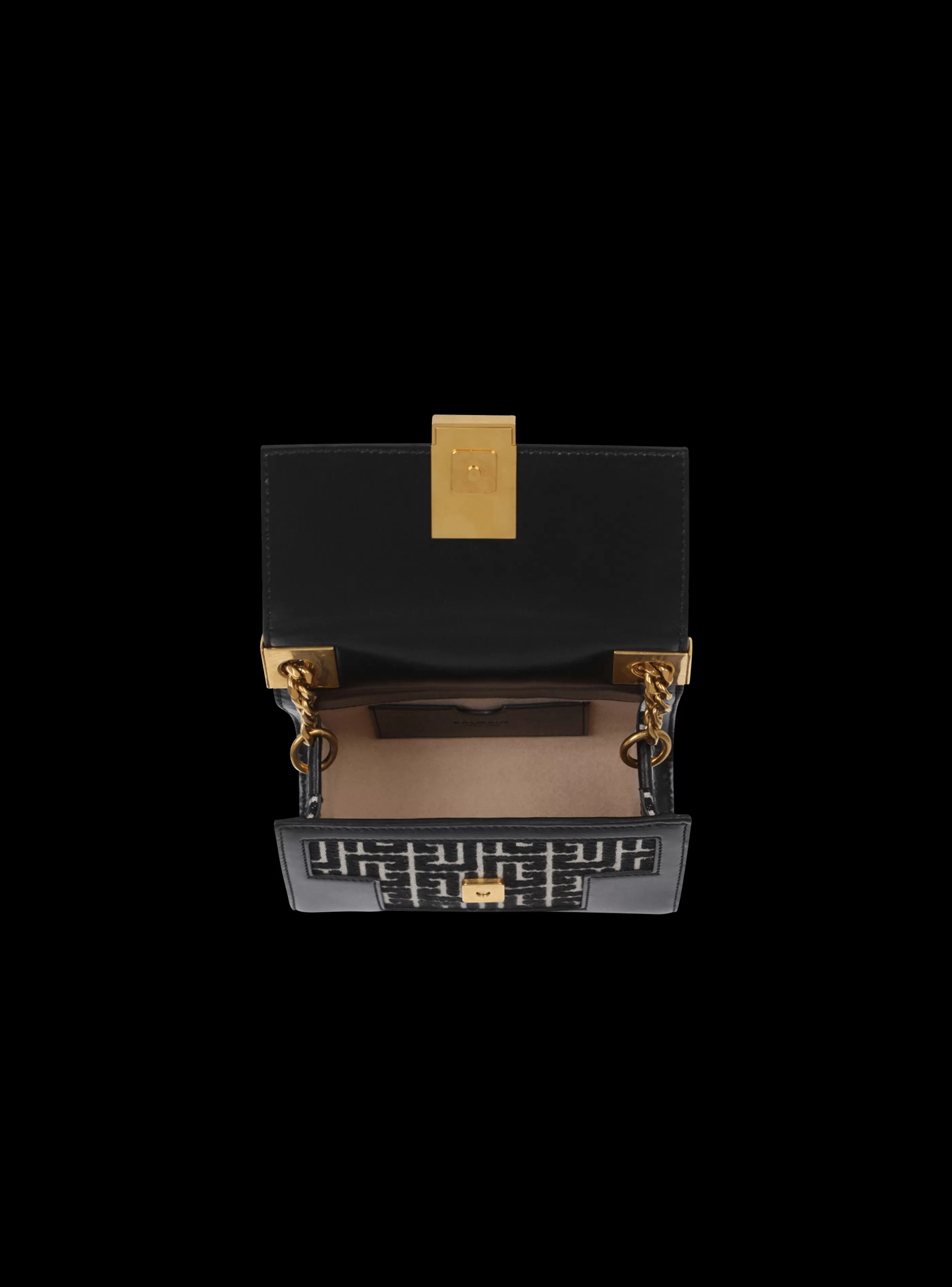 Balmain Borse Mini | Borse A Tracolla-Small-sized Bicolor Jacquard 1945 Bag black