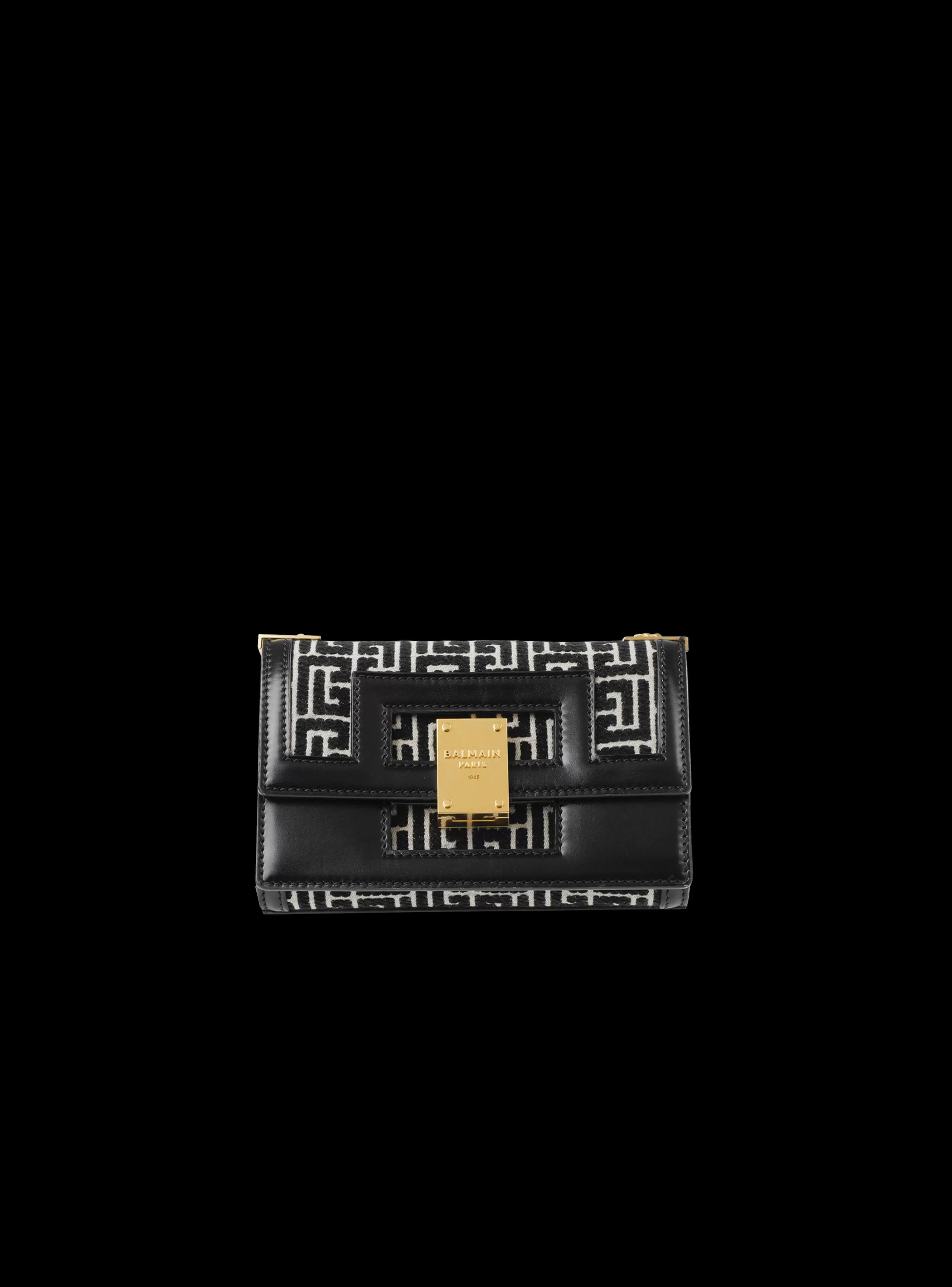 Balmain Borse A Tracolla | Borse 1945 Heritage-Small-sized Bicolor Jacquard 1945 Heritage Bag black