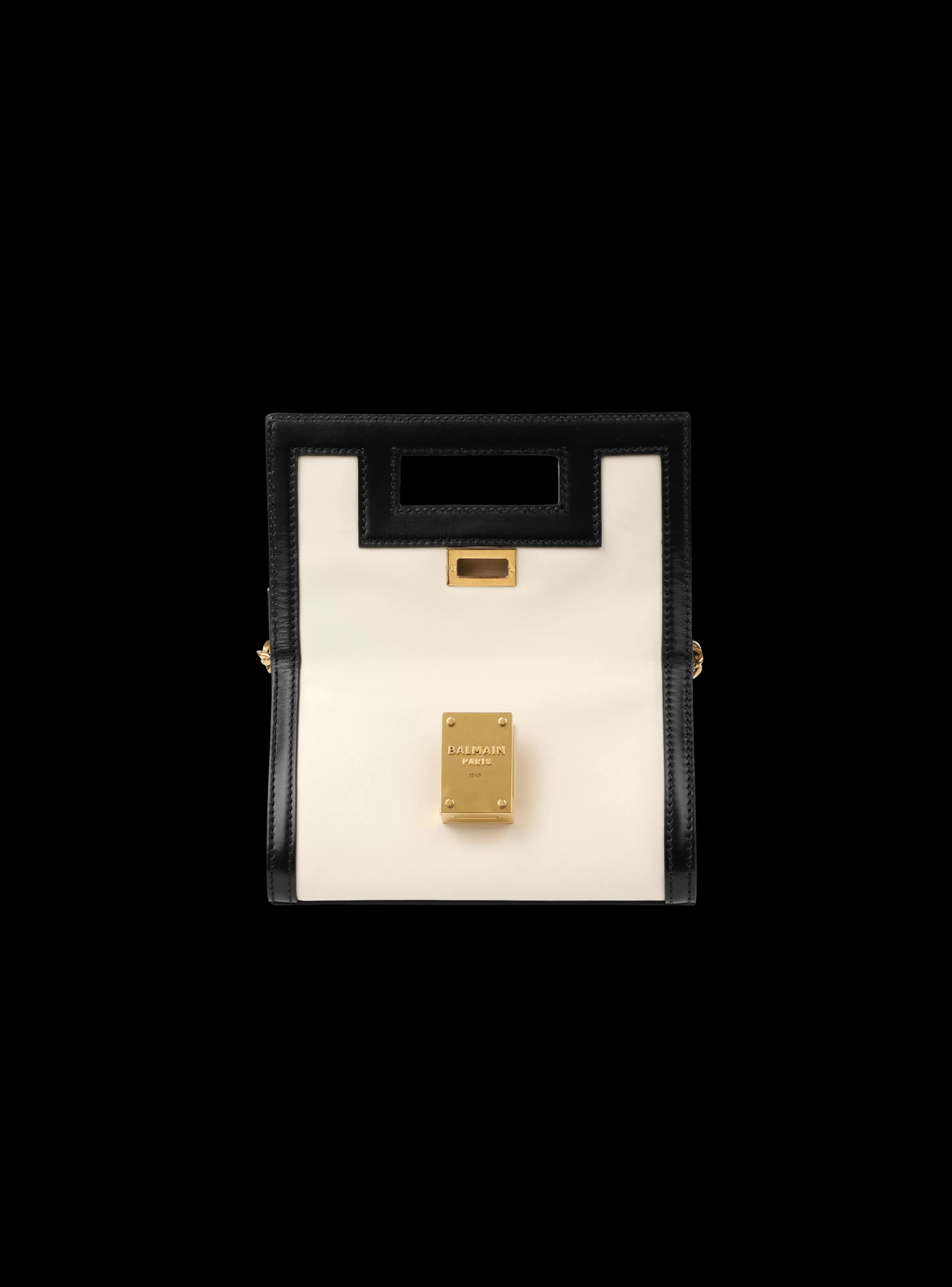 Balmain Borse A Tracolla | Borse 1945 Heritage-Small-sized Black And Leather 1945 Heritage Bag white
